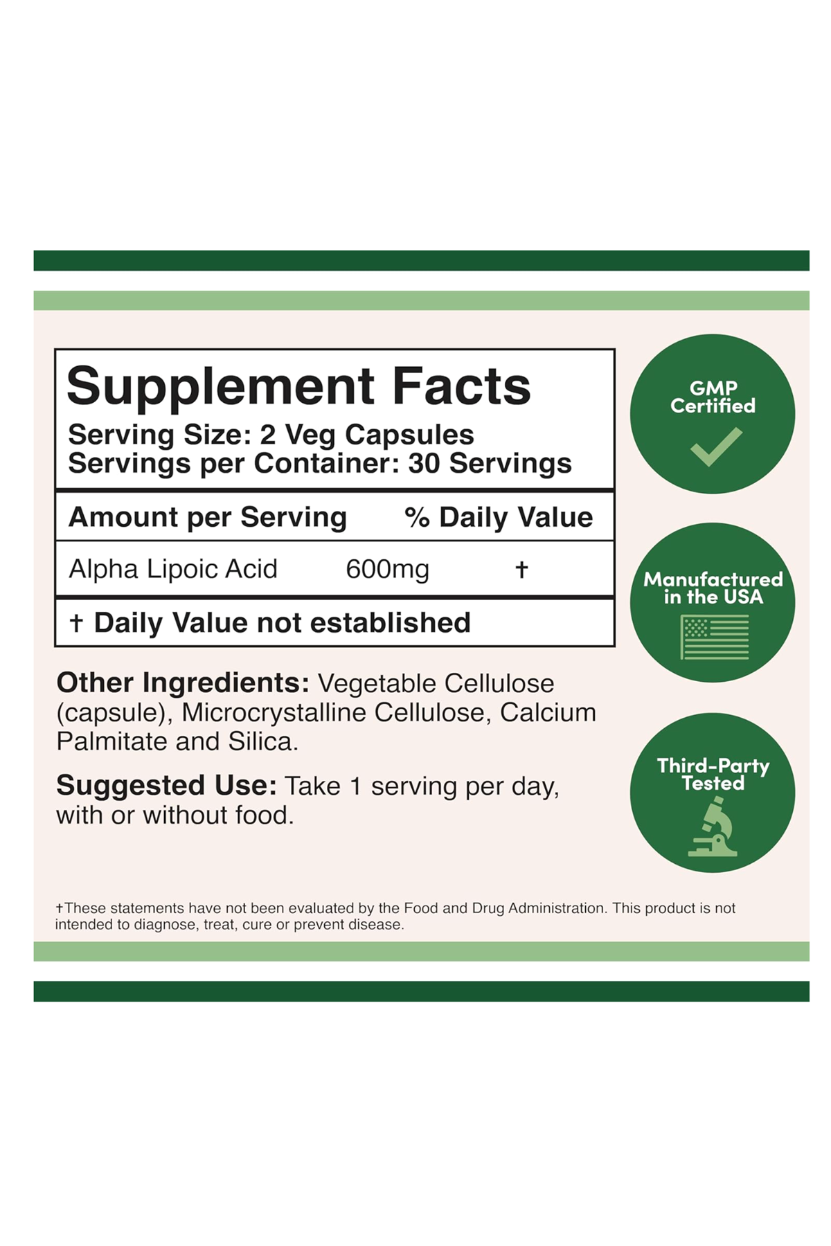 Double Wood Alpha Lipoic Acid 600mg  60 Capsul.36.