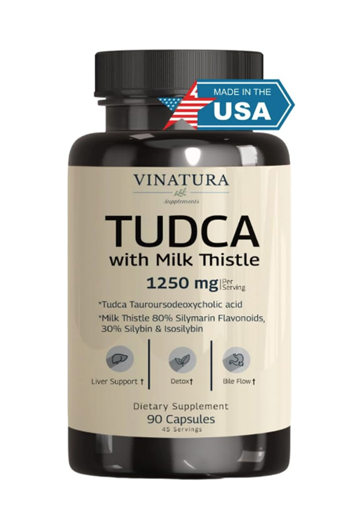 VINATURA TUDCA 1000mg Milk Thistle 250mg  90 Capsul.Usa Amazon Seller.54.