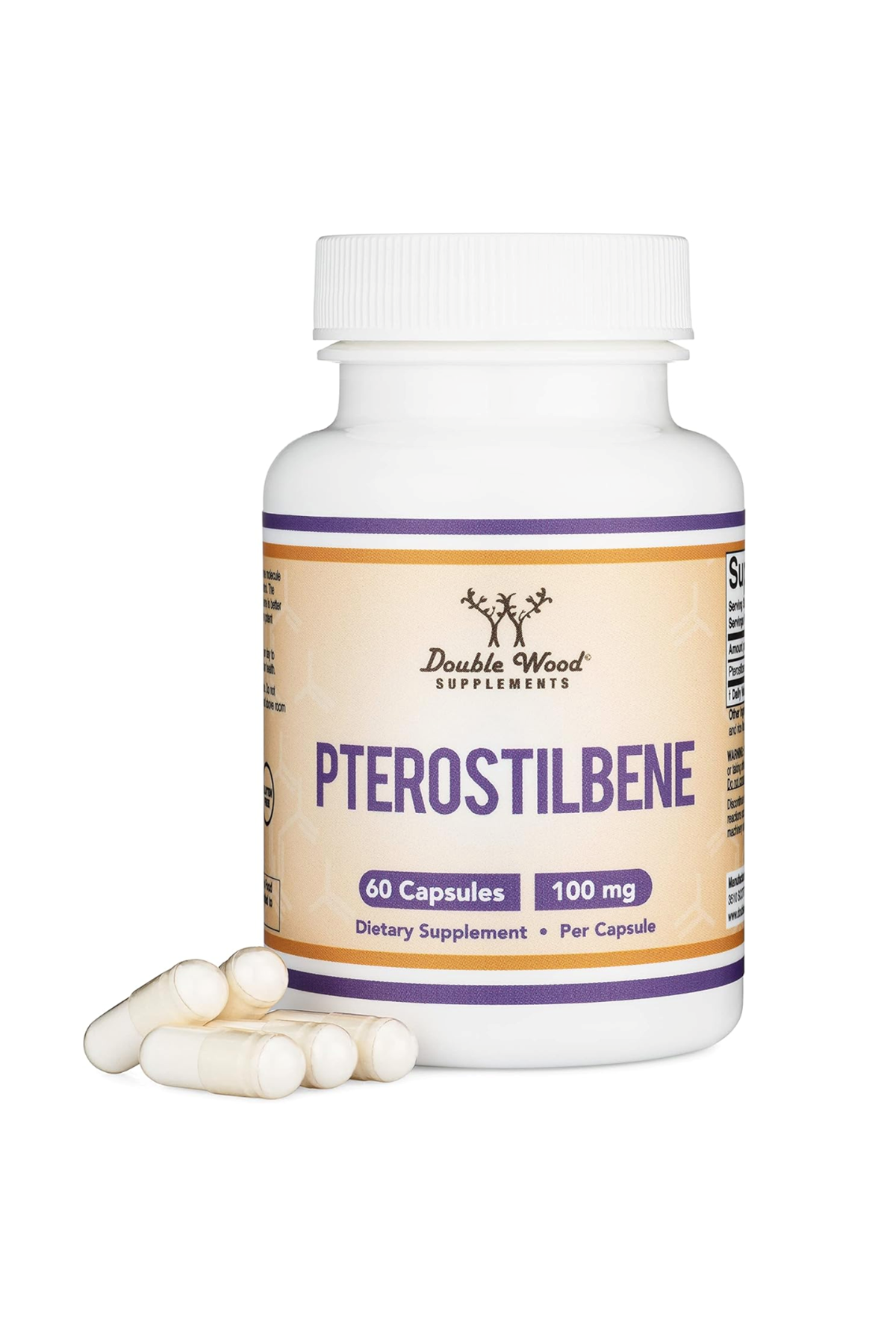 Double Wood (Özelsporcugıdaların'dan !!) Pterostilbene 100mg  60 Capsul, Resveratrol, Antioxidant for Longevity 38.