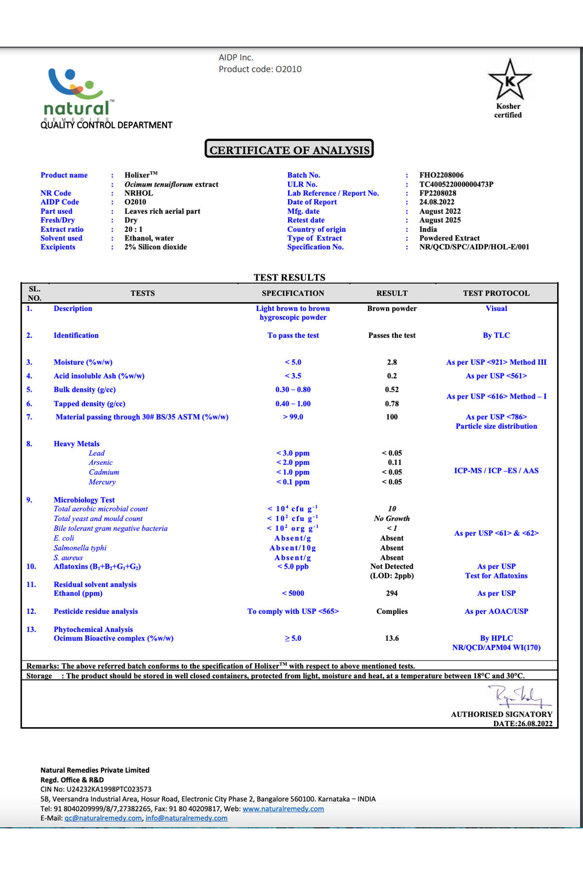 Double Wood Holixer Holy Basil Extract 250mg 60 Capsul.38.