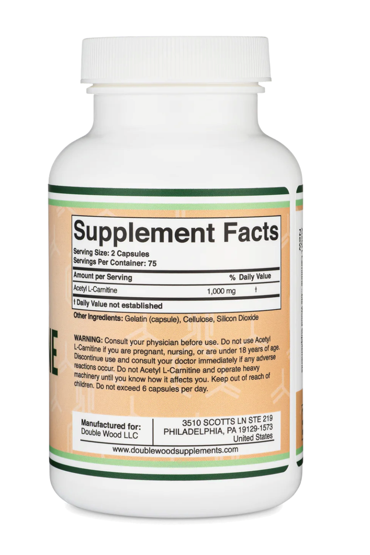 Double Wood Acetyl L-Carnitine (ALCAR) 1000mg 150 Capsul.41.