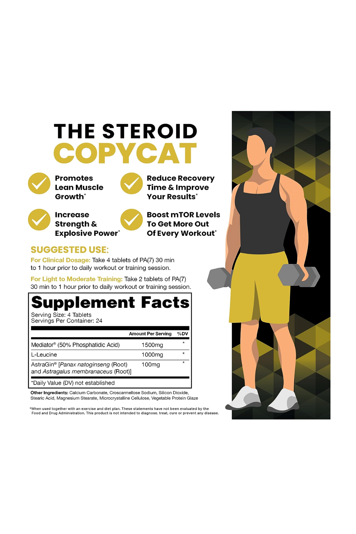 HPN PA-7  Phosphatidic Acid 96 Tablet Muscle Builder - Boost mTOR. Usa Version 74.