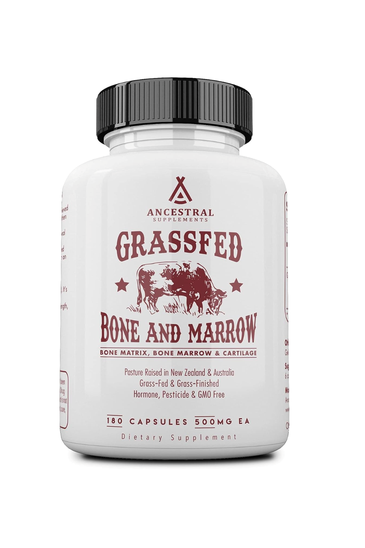 Ancestral Supplements Grass Fed Beef Bone and Marow 3000mg,  180 Capsul.Abd Menşei 79.