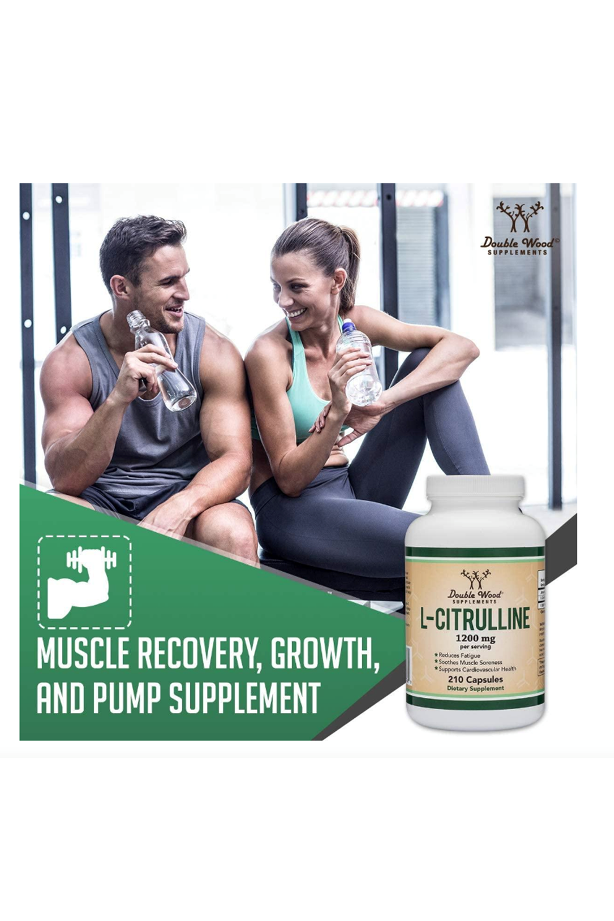 Double Wood L Citrulline Capsules 1,200mg Per Serving, 210 Capsul.40.