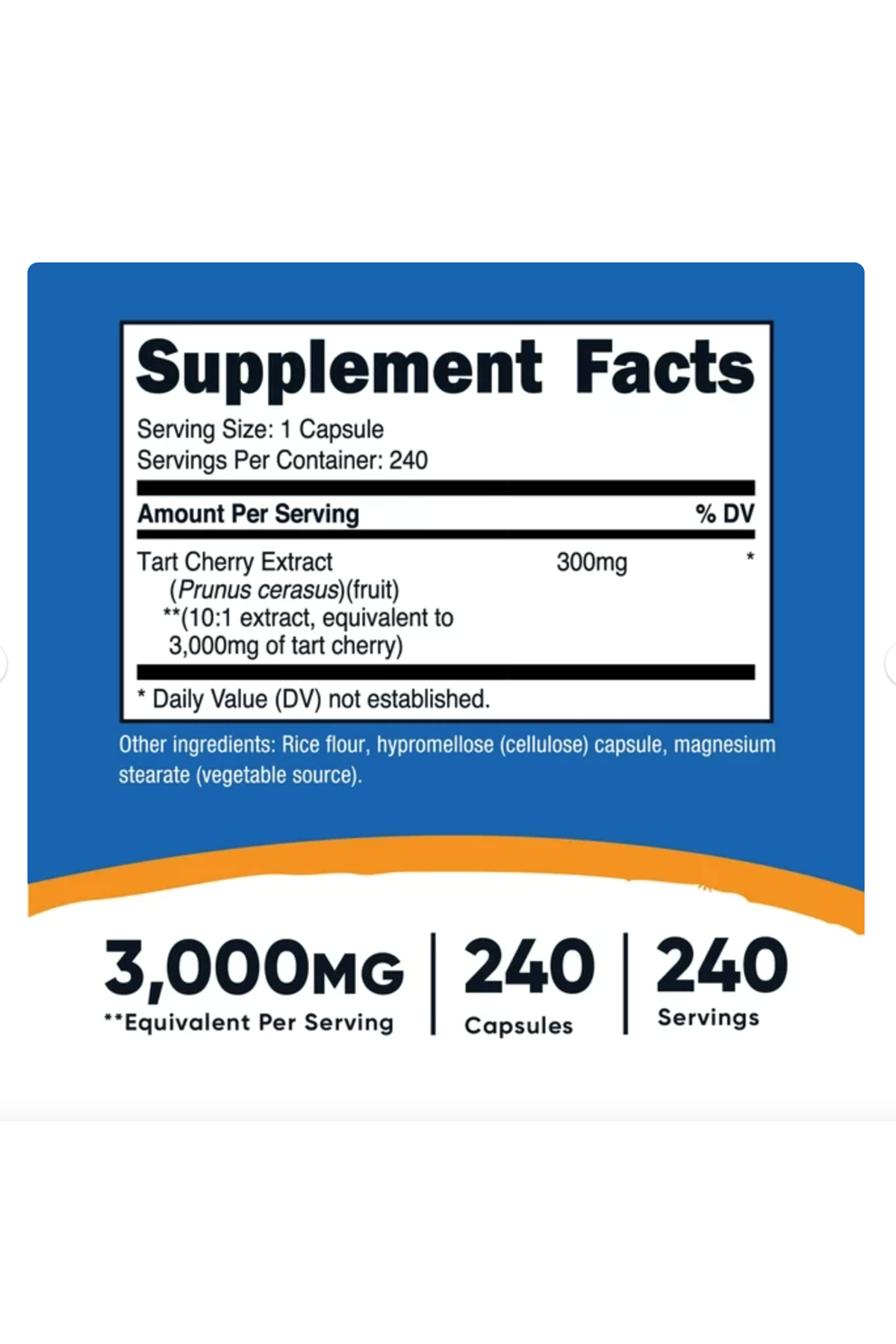 Nutricost Tart Cherry Extract 3000mg, 240 Vegetarian Capsules - Gluten Free, Non-GMO.Abd 38.