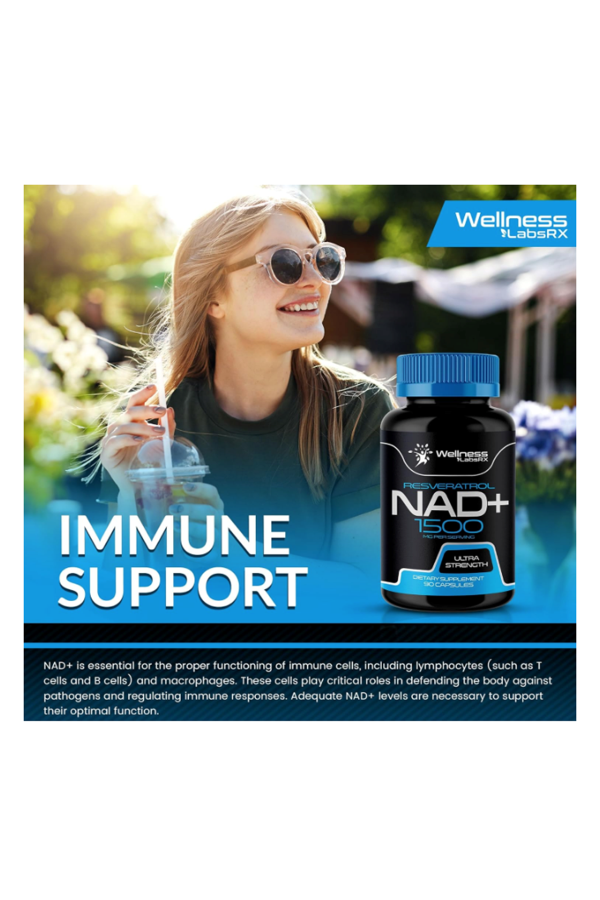 WELLNESS LABS Liposomal NAD 1500mg + Resveratrol 90 Capsul.ozelsporcugıdaların'dan!! Abd Menşei.55.