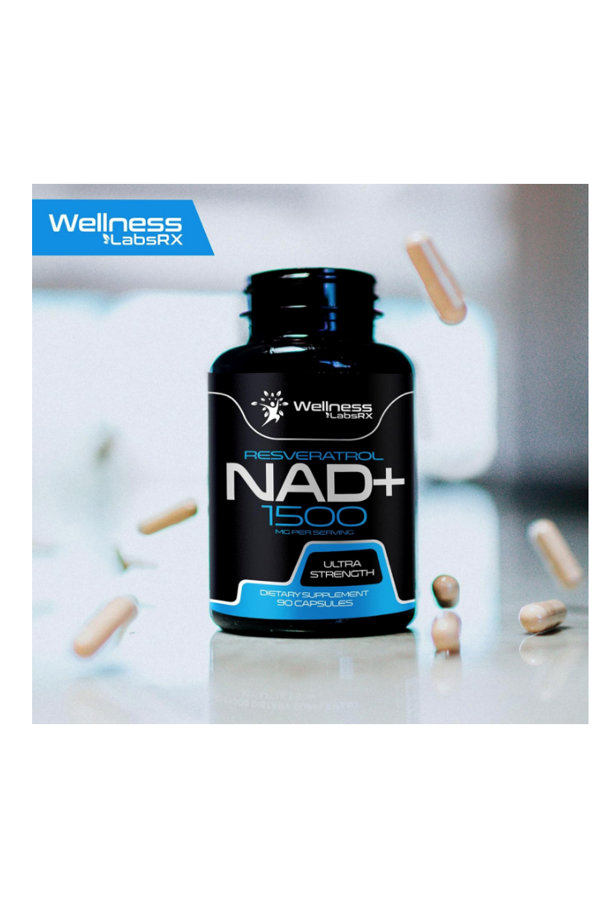 WELLNESS LABS Liposomal NAD 1500mg + Resveratrol 90 Capsul.ozelsporcugıdaların'dan!! Abd Menşei.55.
