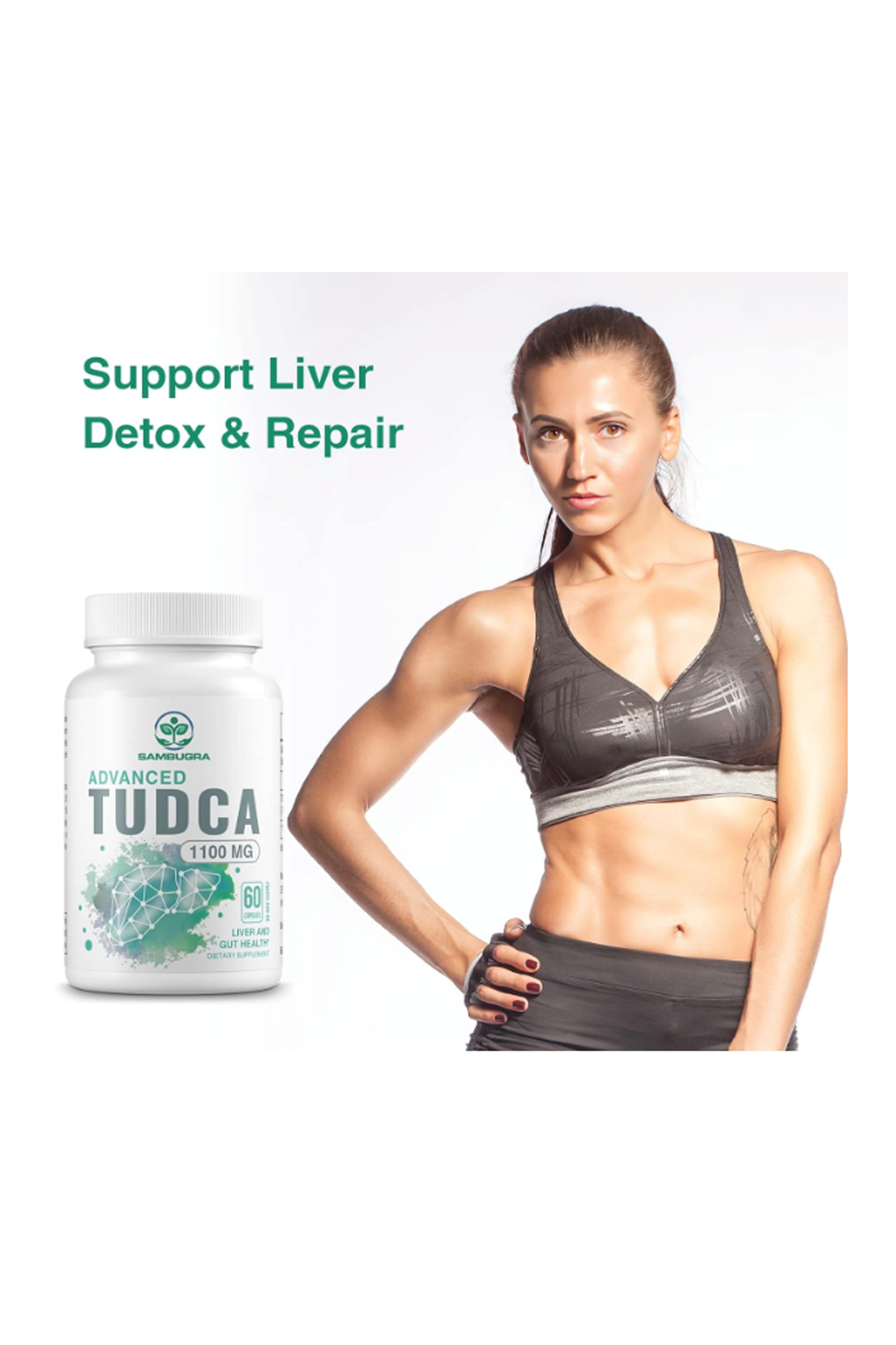 SAMBUGRA TUDCA Liver 1100mg, Ultra Strength, Liver Cleanse Detox and Repair, 60 Capsul.Usa Amazon Best Seller.45.
