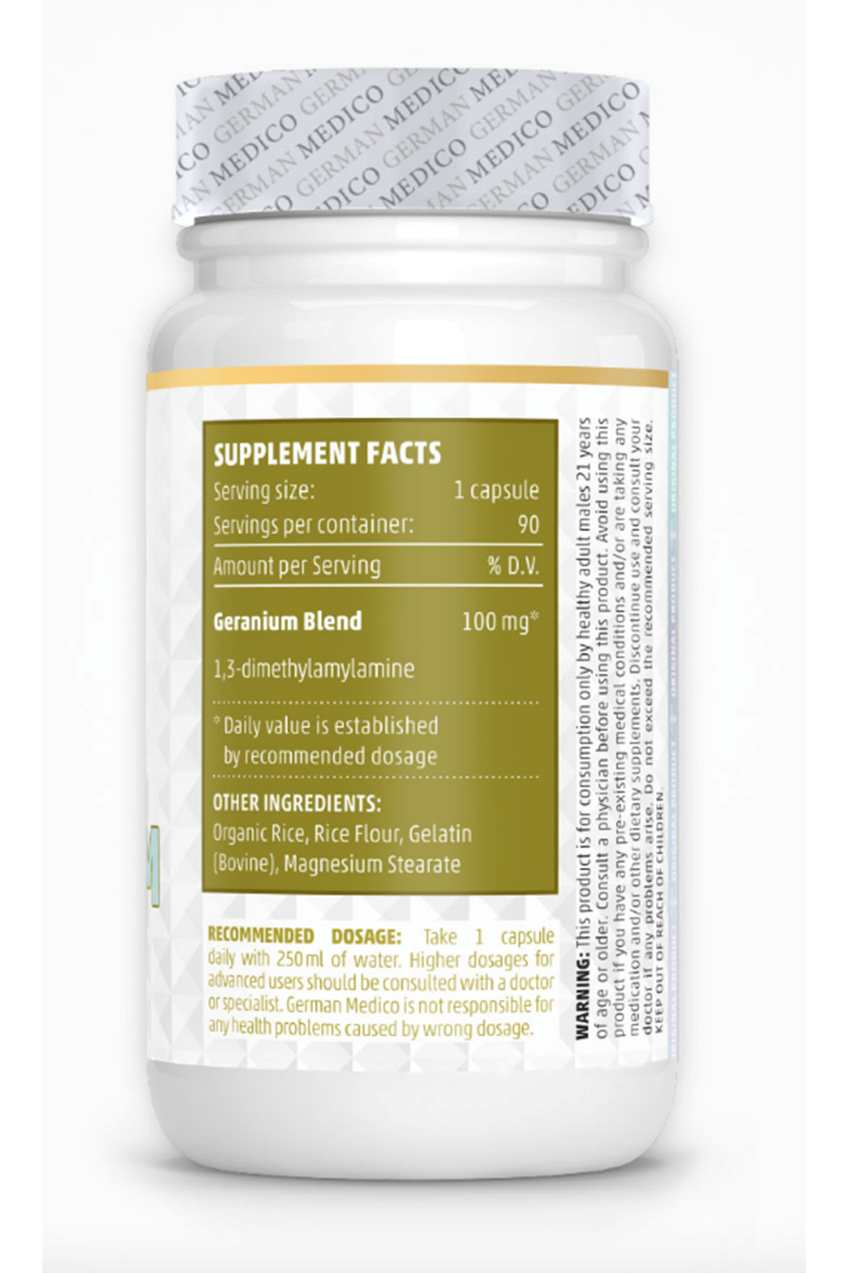 German Medıco GERANIUM (1.3D) 100mg 90 Capsul. (Verıfy + Kare Kod Mevcut) Orj Ürün.37.