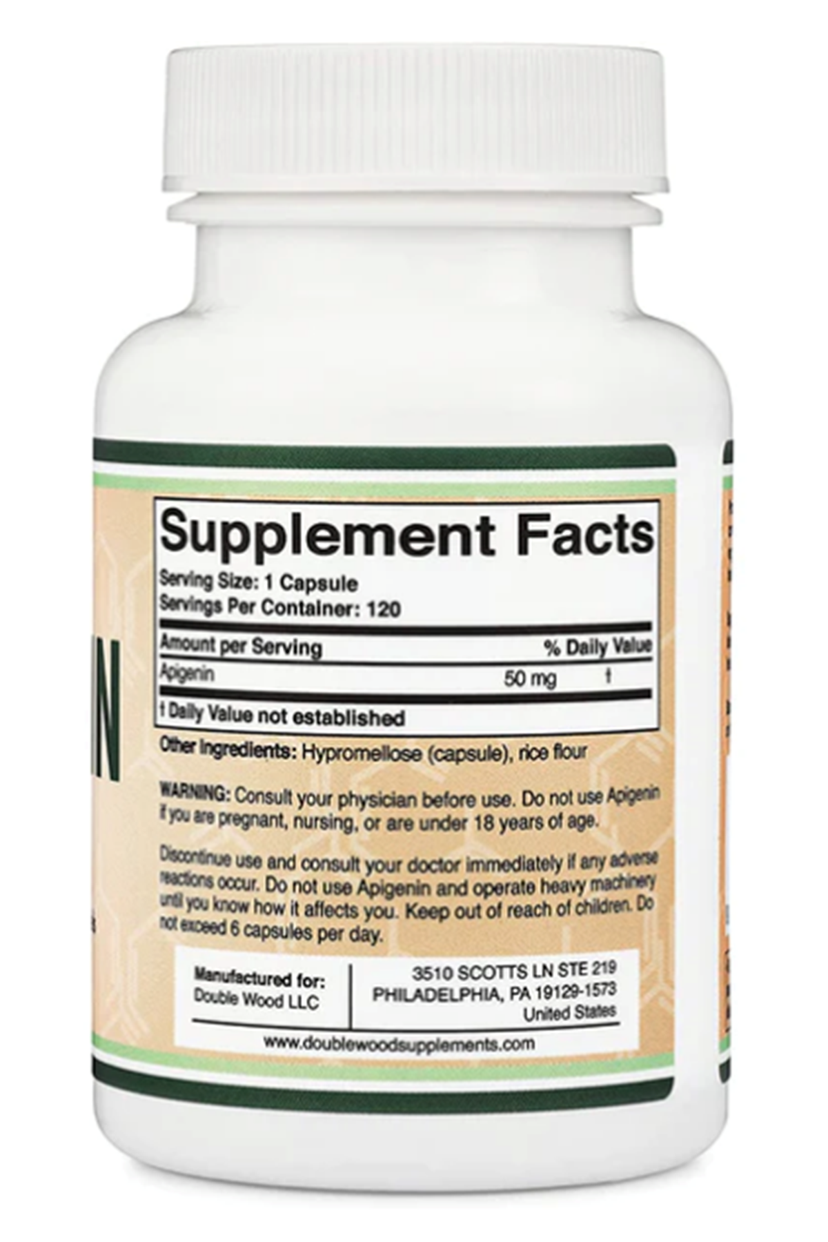 Double Wood Apigenin 50mg  120 Capsul USA 39.