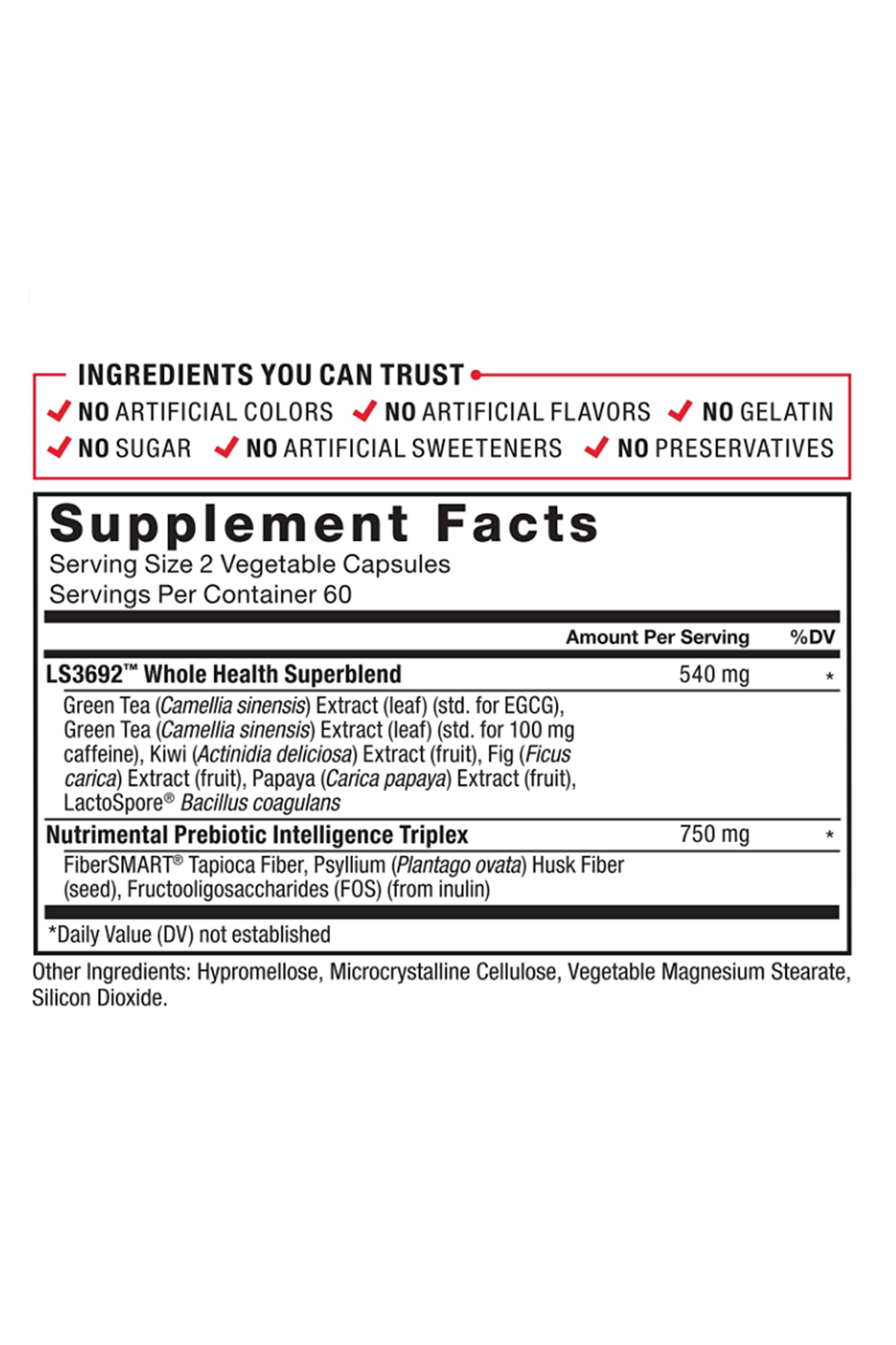 Force Factor ProbioSlim + Prebiotic Fiber 120 Capsules. Usa Version.42.