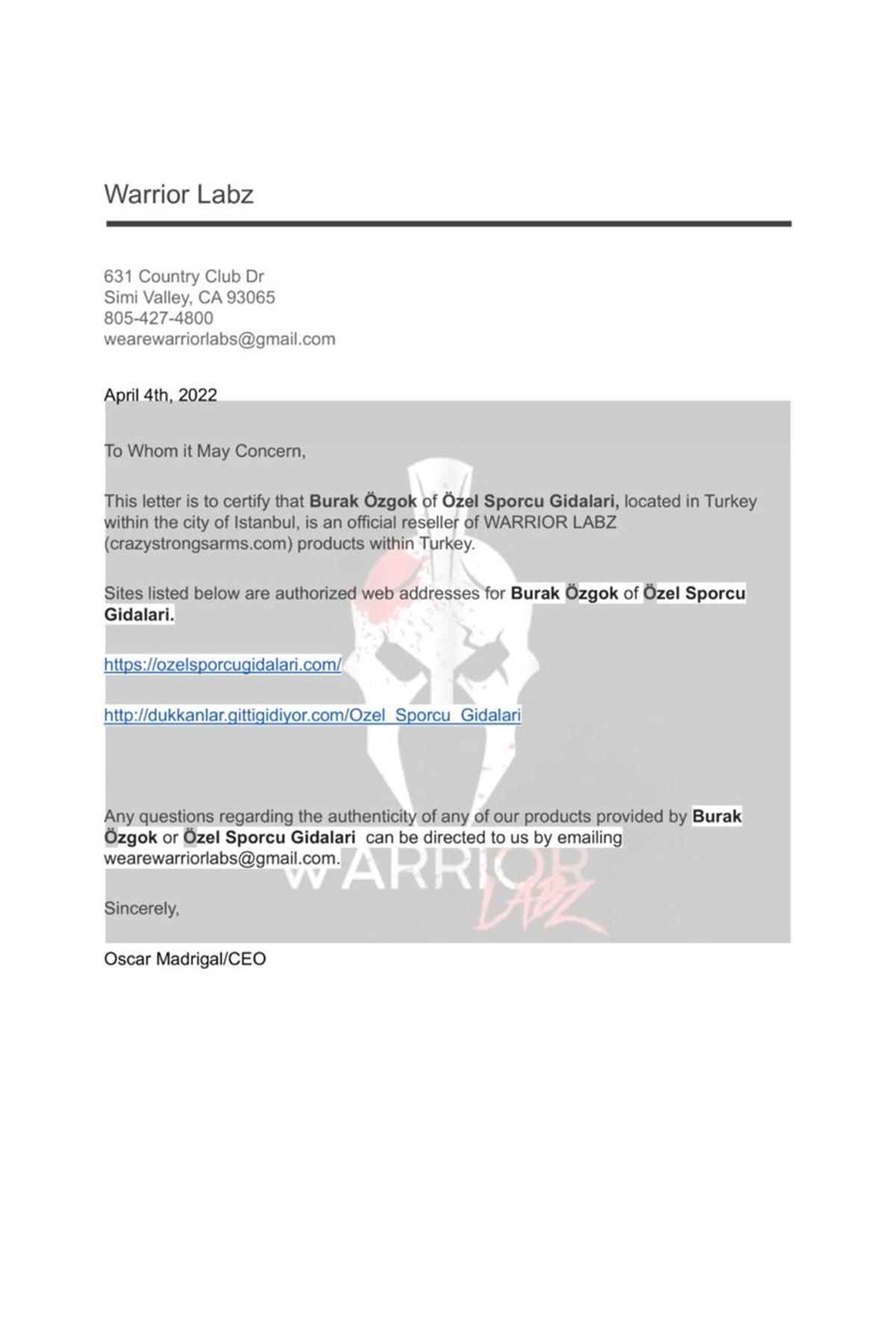 Warrıor Labz QUADRA RIP 30ML Combo 4 Esterli İçerik (MK--GW--S---SR-).52.