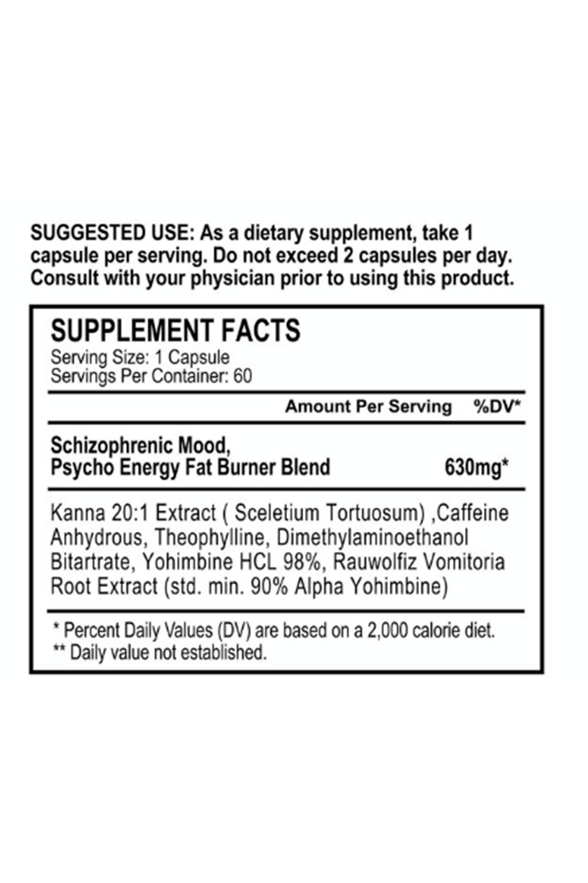Psycho Pharma Schizophrenic Psycho 60 Capsul (EXP:05.18.2025).Usa Version 44.