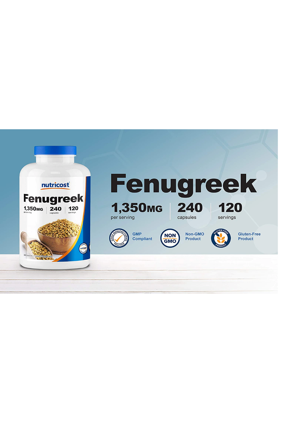 Nutricost Fenugreek Seed 1350mg, 240 Capsul.37.