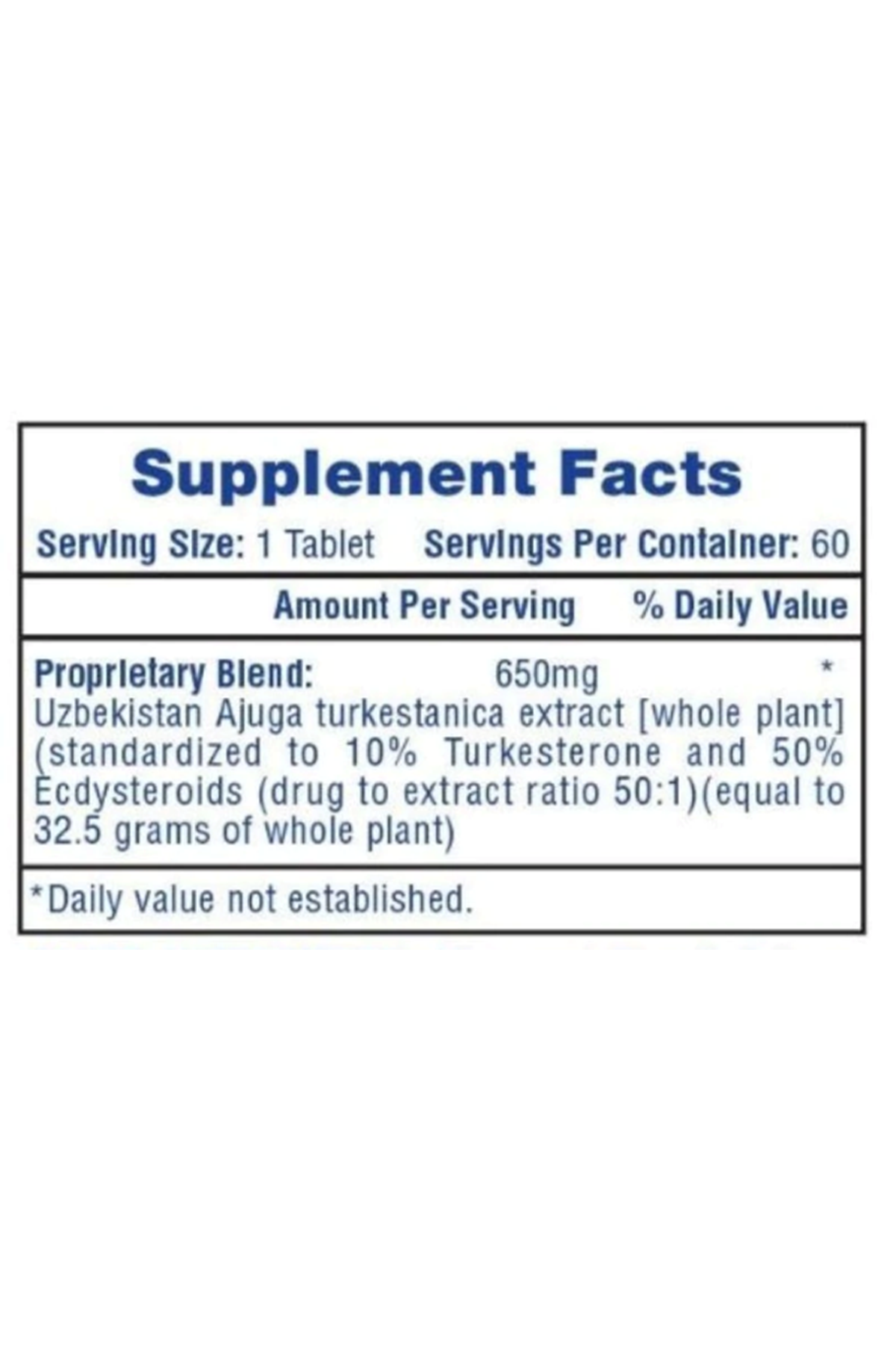 Hi-Tech Pharmaceuticals Turkesterone 650 60 Tablet.50.