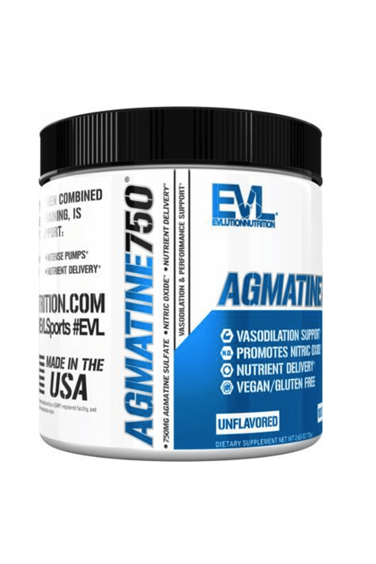 EVL Nutrition Agmatine750 , 100 Servings Unflavored. Usa Version.32.