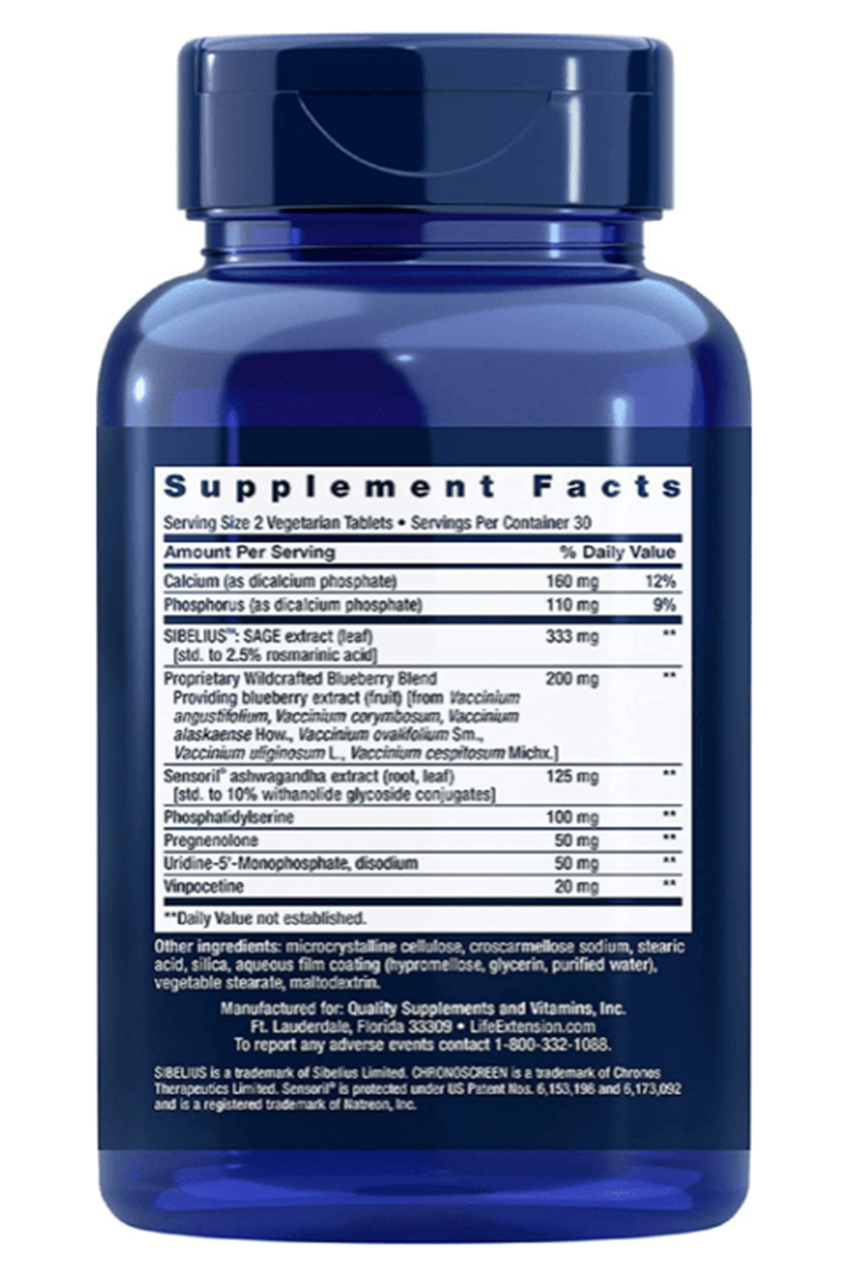 LIFE Nutrıtion Cognitex Elite Pregnenolone 60 Veg Tablet.Made ın Usa.70.