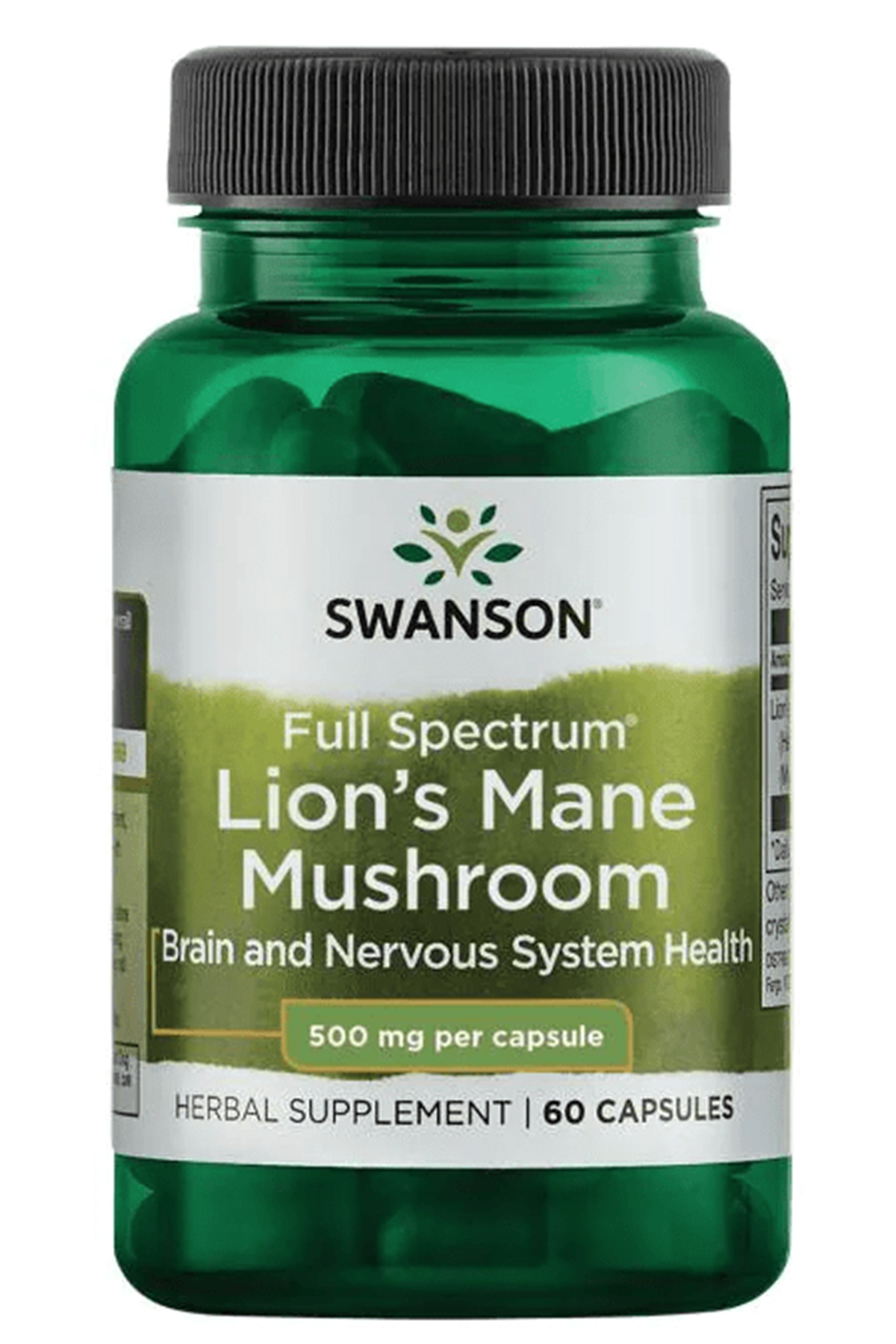 Swanson (Özelsporcugıdaların'dan !!) Full Spectrum Lion's Mane Mushroom 500mg 60 Capsul.Abd Menşei 40.