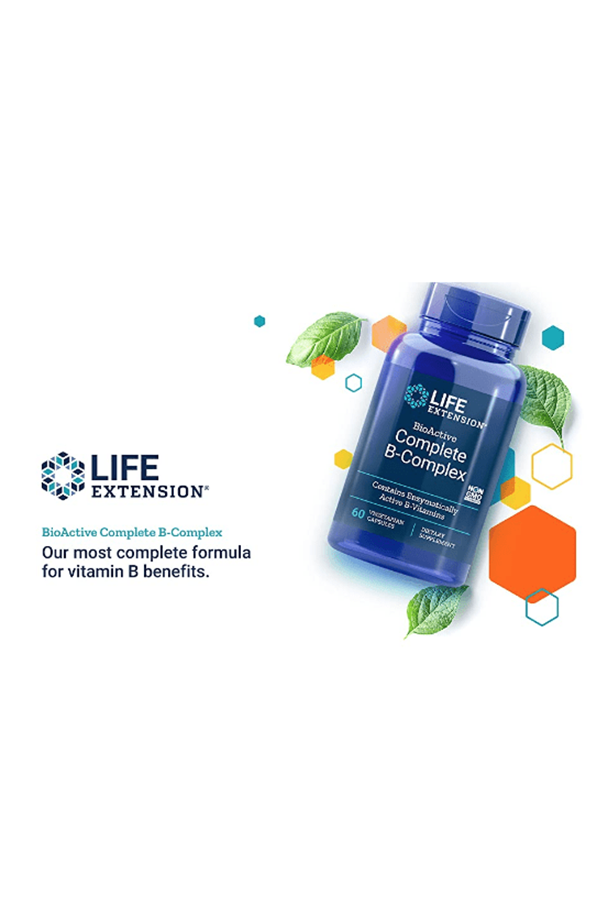 LIFE Nutrıtion BioActive Complete B-Complex, 60 Veg Capsul.Usa Menşei.36.