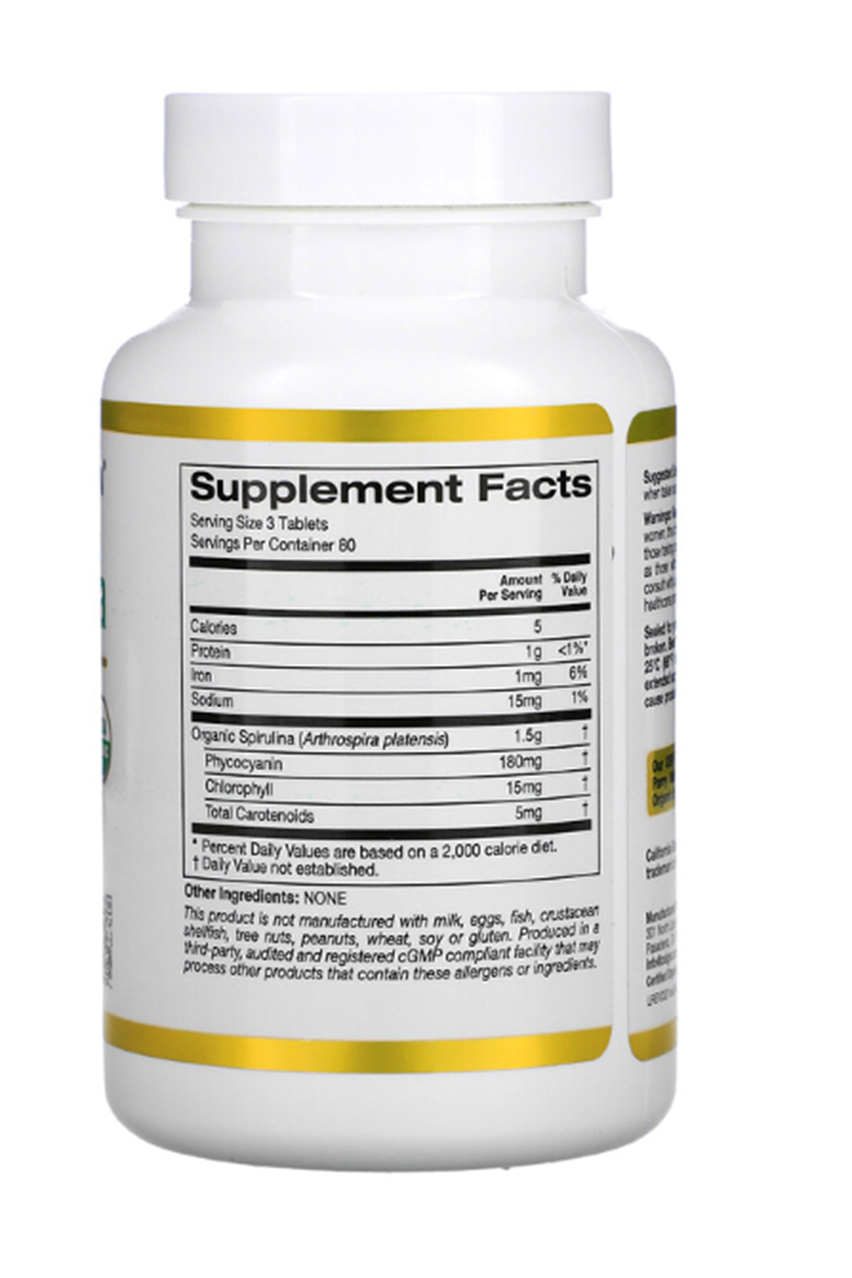 California Gold Nutrition  Organic Spirulina  USDA Organic  500mg  240 Tablet.Usa Menşei.33.