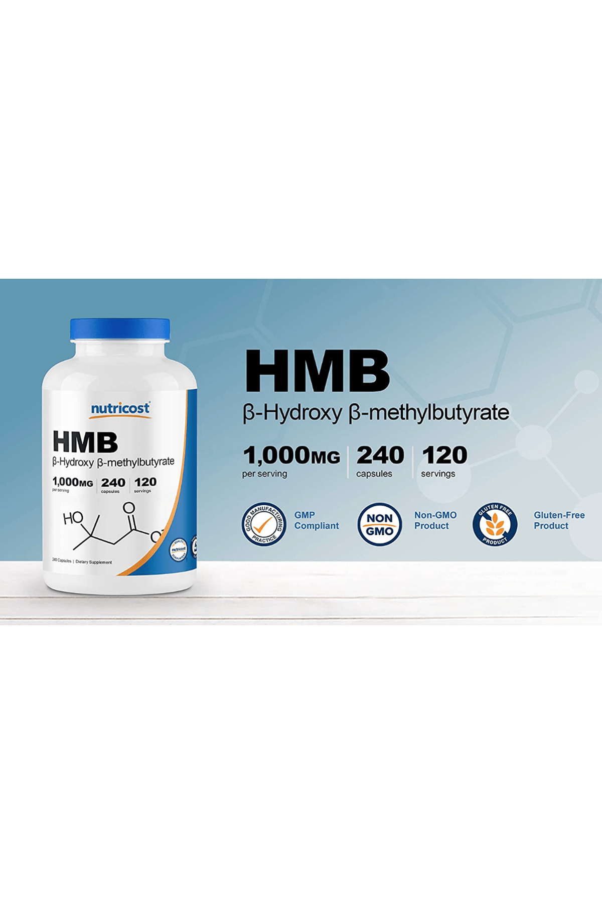 Nutricost HMB  1000mg 240 Capsul.42.
