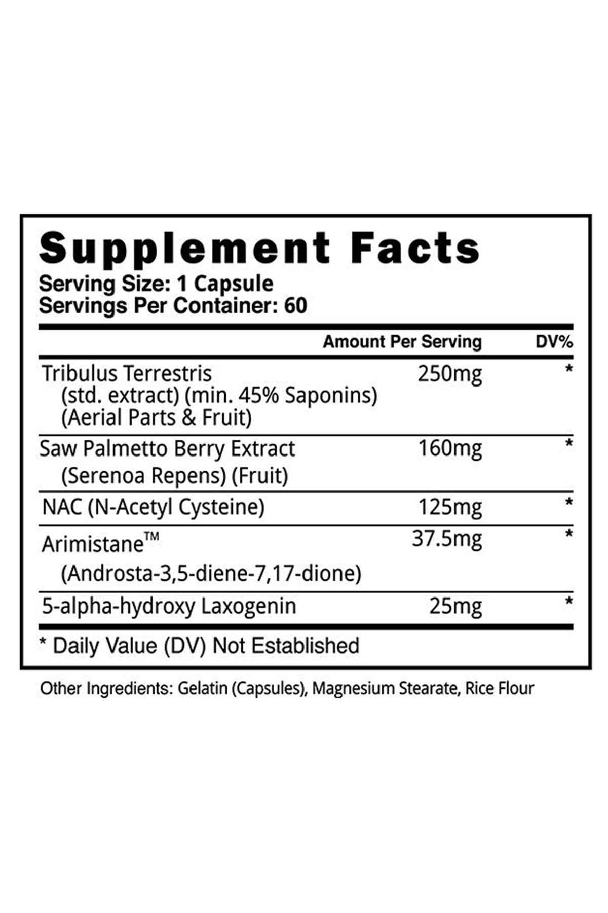 Black Stone PCT V (Arimistane 3,5 diene+Laxogenin+N.A.C+SawPalmetto+TribulusTerrestris) 60 Capsul.48.