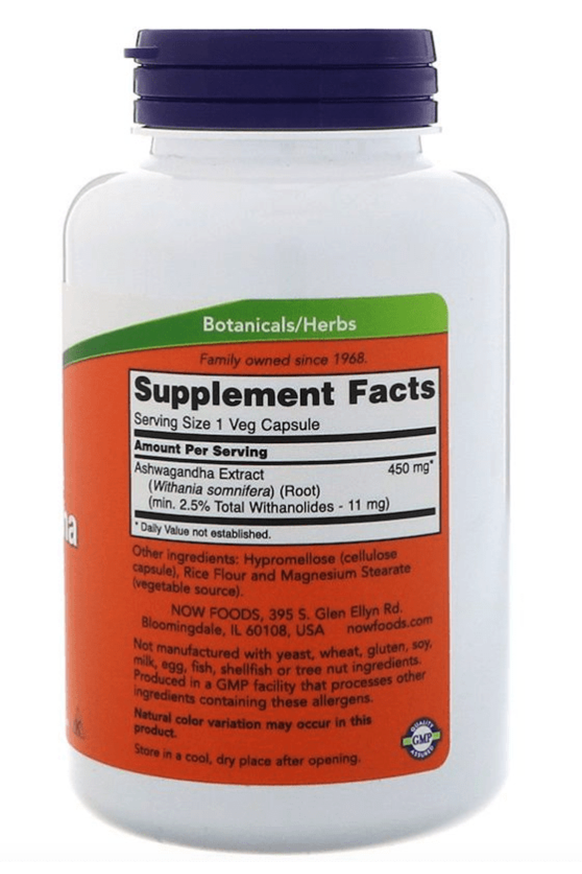 NOW Asvaganda 450mg 180 Veg Kapsul.MADE IN USA.49.