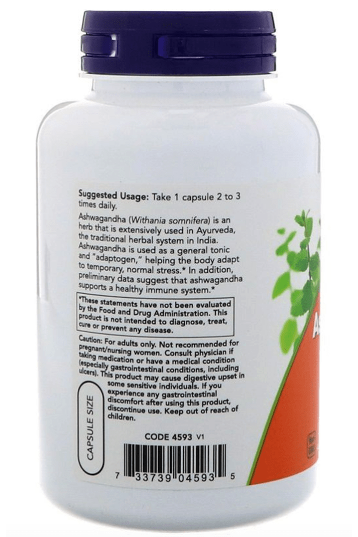 NOW Asvaganda 450mg 180 Veg Kapsul.MADE IN USA.49.