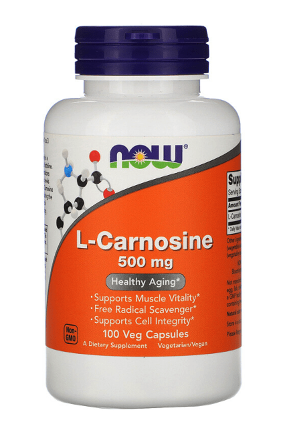 NOW FOODS  L-Carnosine, 500 mg, 100 Veg Capsules.Abd Menşei 64.
