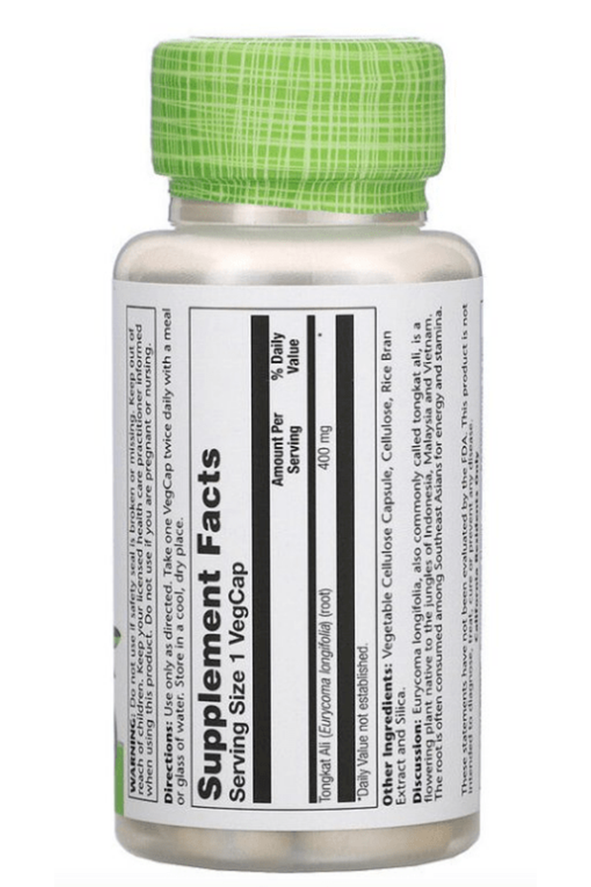 SOLARAY Tongkat Ali LongJack 400mg 60 Veg Capsul. USA Version.36.