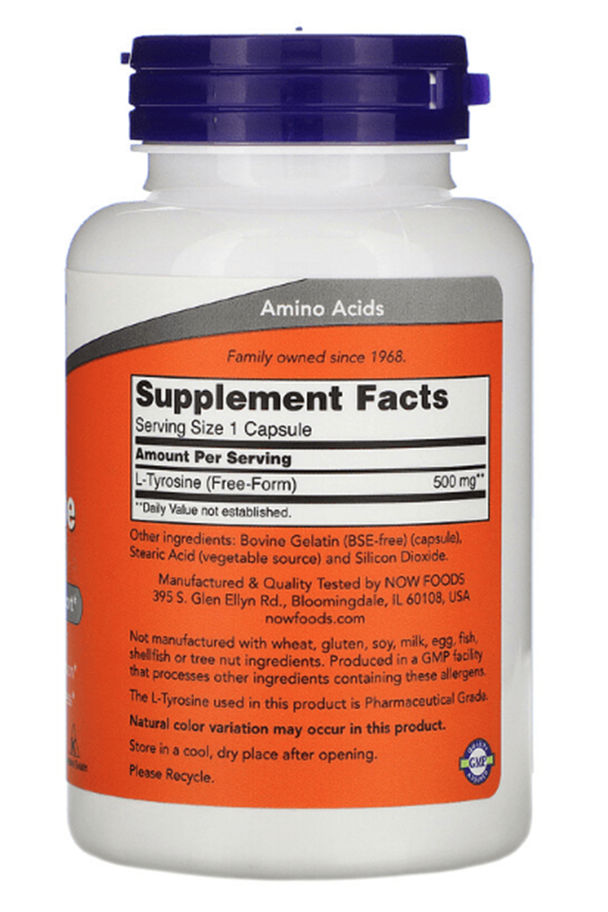 Now Foods  L-Tyrosine 500mg 120 Capsul.Abd Menşei.37.