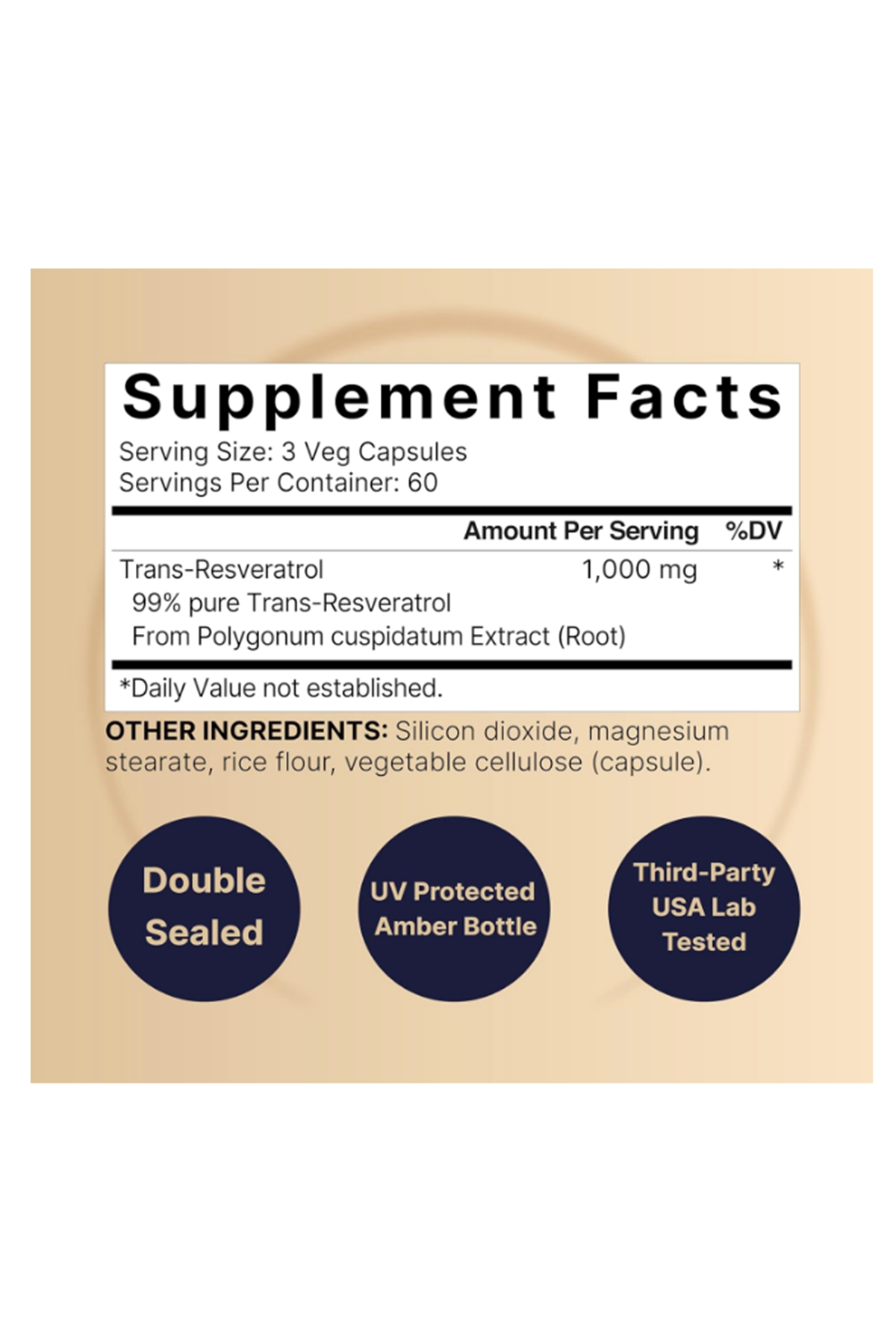 NatureBell Resveratrol 1000mg  180 Veggie Capsules, 99% Pure Trans-Resveratrol 54.