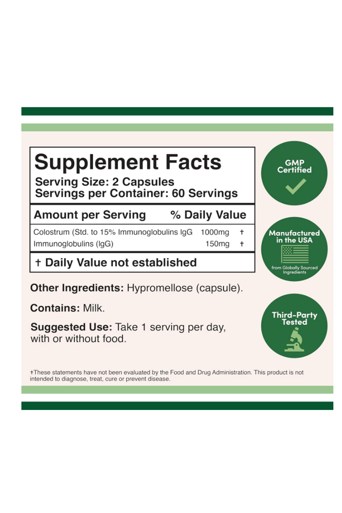 Double Wood Colostrum  120 Capsules 1,000mg per Serving (Bovine Colostrum) ABD MENŞEİ.40.