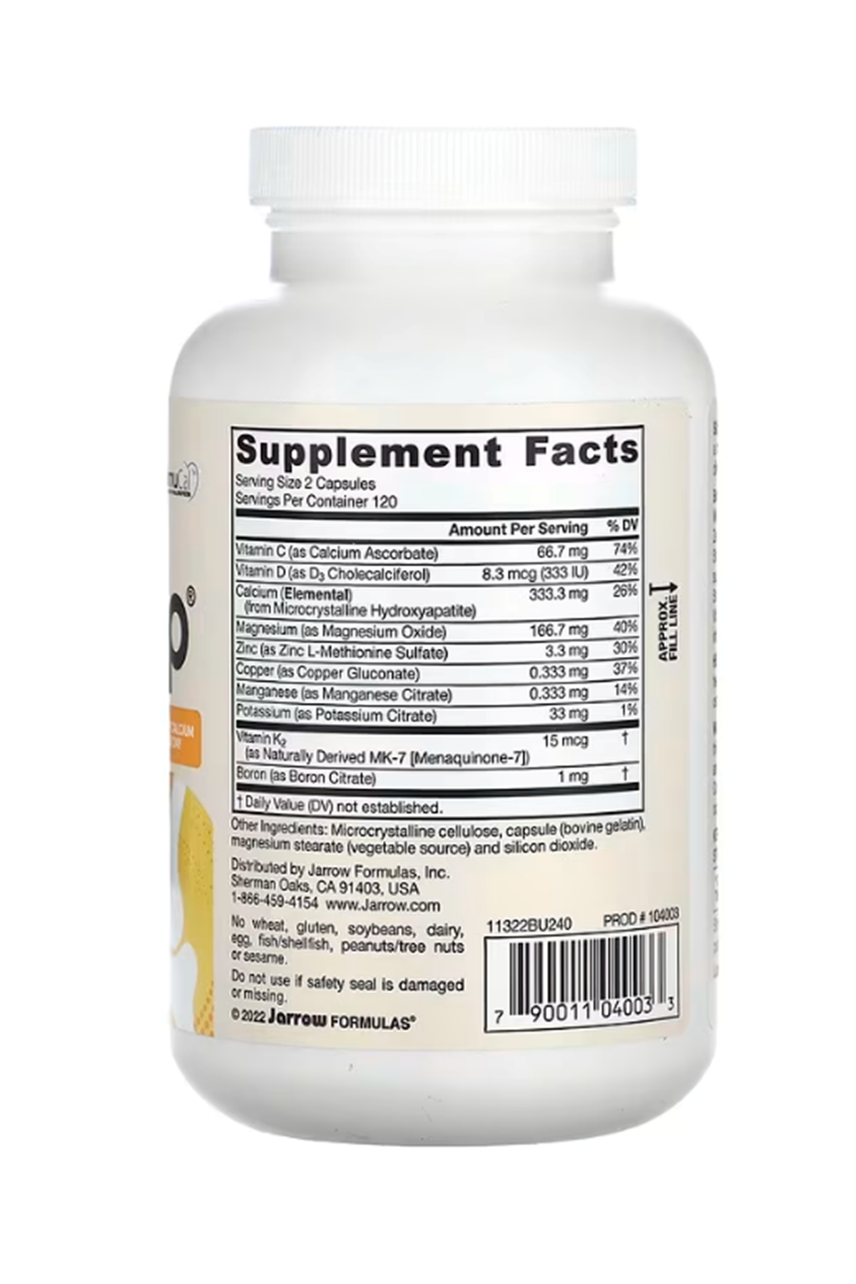 Jarrow Formulas, BoneUp, 1,000 mg, 240 Capsules.Abd Menşei.45.