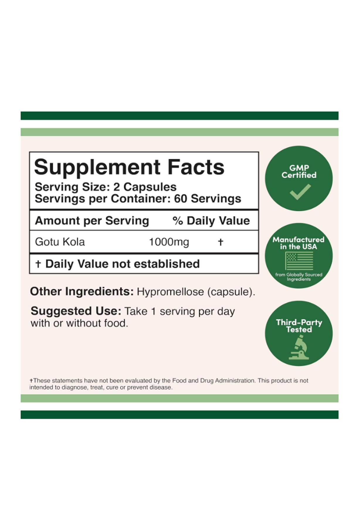 Double Wood Gotu Kola 1,000mg 120 Capsul.37.