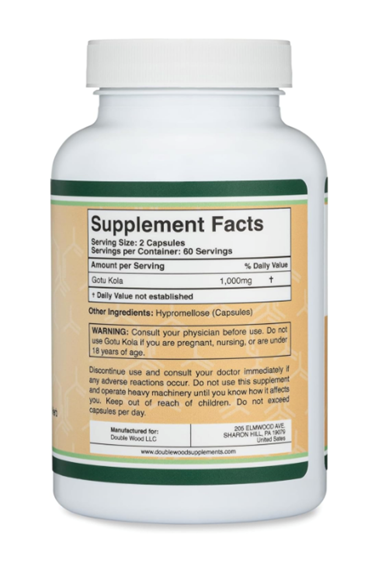 Double Wood Gotu Kola 1,000mg 120 Capsul.37.