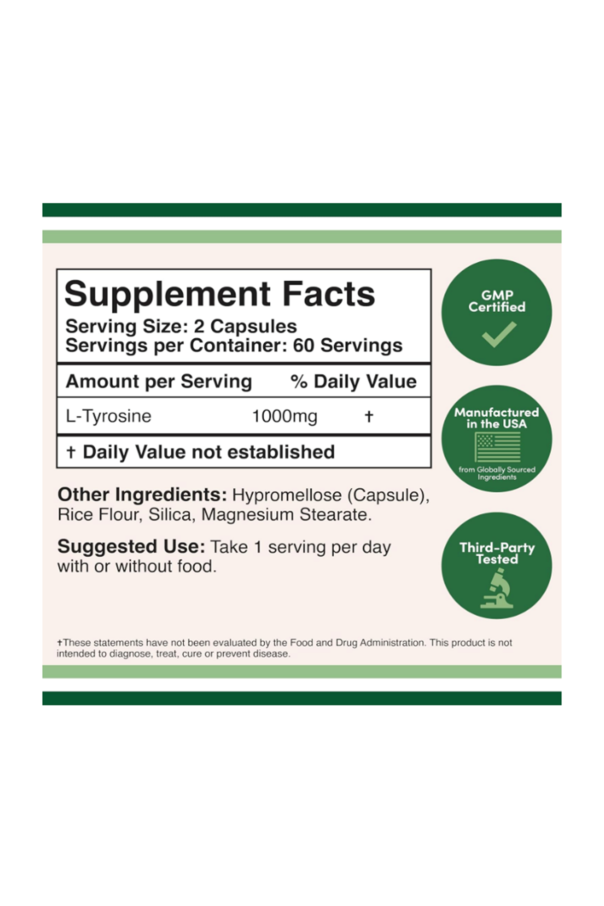 Double Wood (Özelsporcugıdaların'dan !!) L-Tyrosine 1000mg per Serving, 120 Veggie Capsul.Abd Menşei 37.