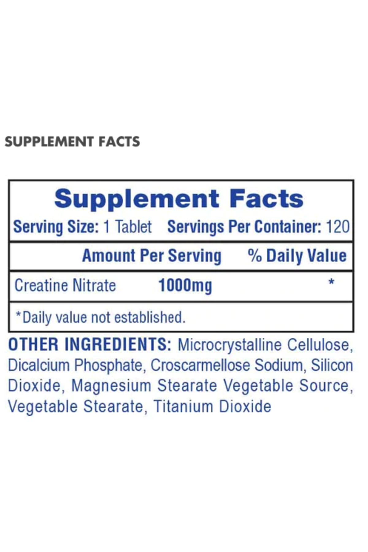 Hi-Tech Pharmaceuticals Creatine Nitrate 1000mg 120 Tablet.USA 41.