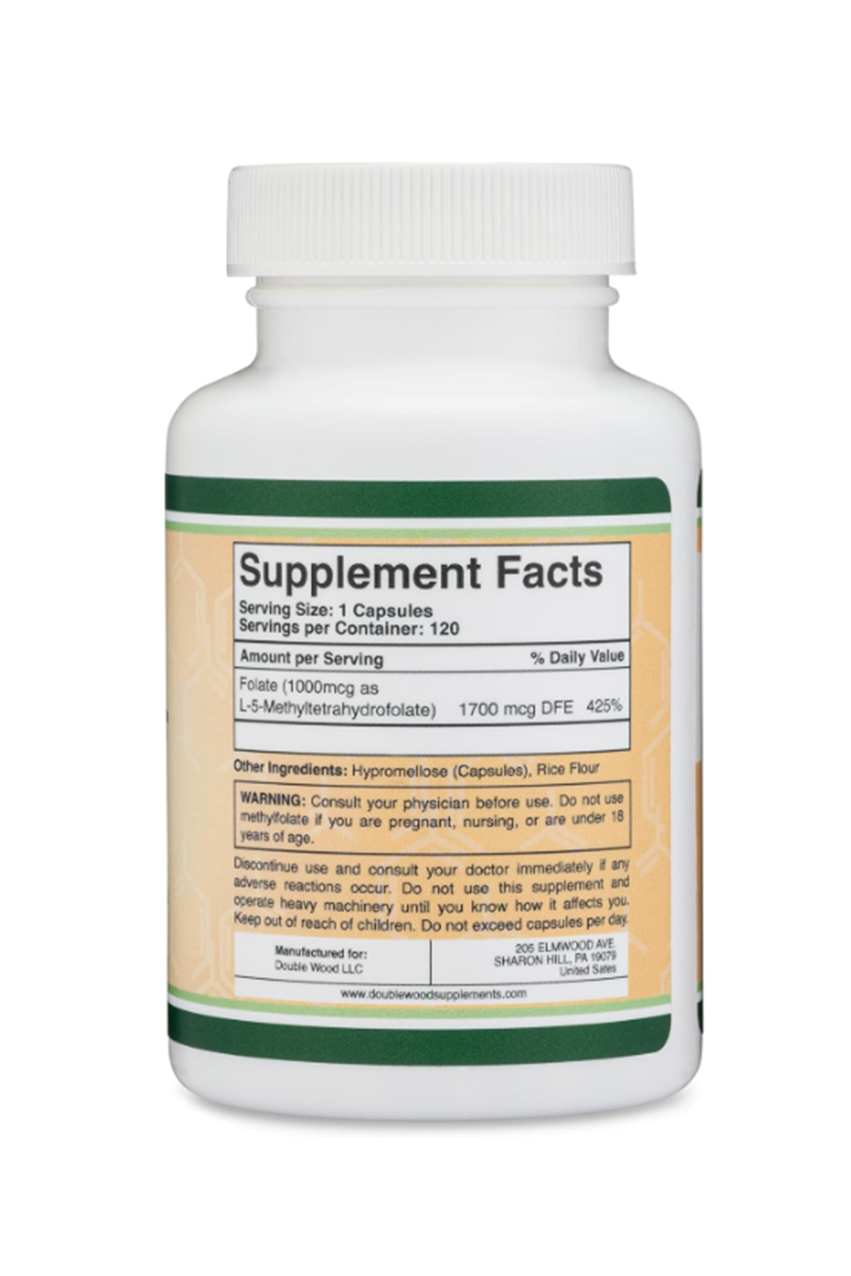 Double Wood Methylfolate 1000mcg, 120 Kapsul.TR Yetkili Satıcısı Ozelsporcugıdalarıdır.36.