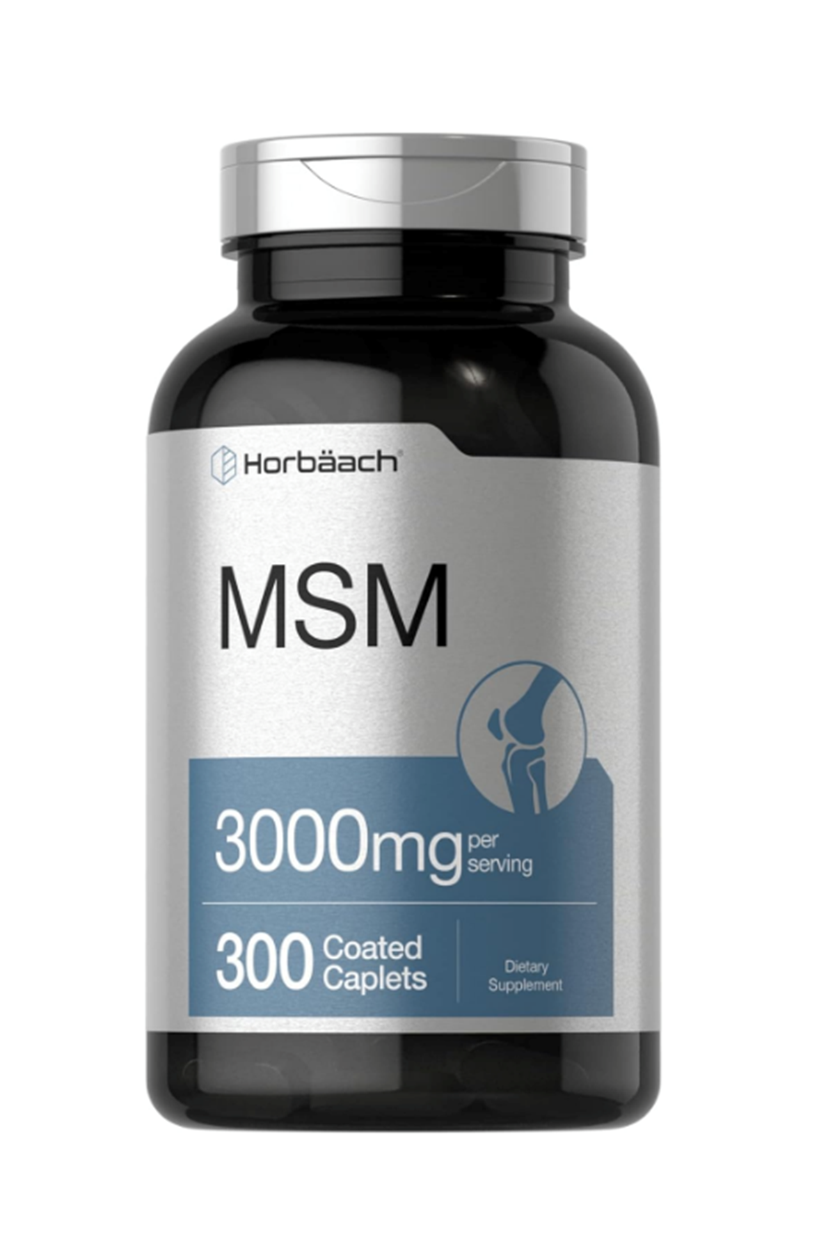 Horbäach MSM  3000mg  300 Coated Tablet  Methylsulfonylmethane with Calcium Vegetarian, Non-GMO, Gluten Free.52.