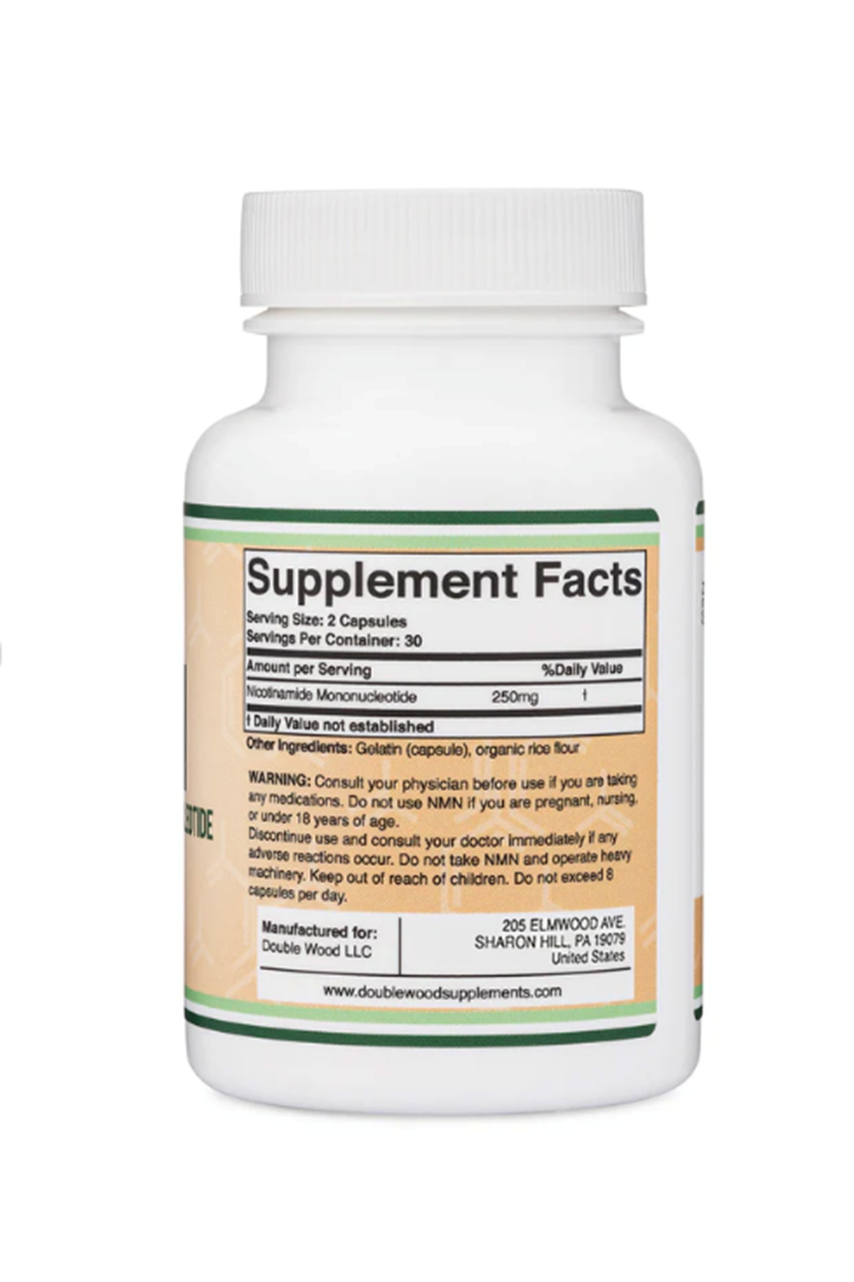 Double Wood  NMN Nicotinamide Mononucleotide (NMN) 250mg 60 Capsul. Usa Version 45.