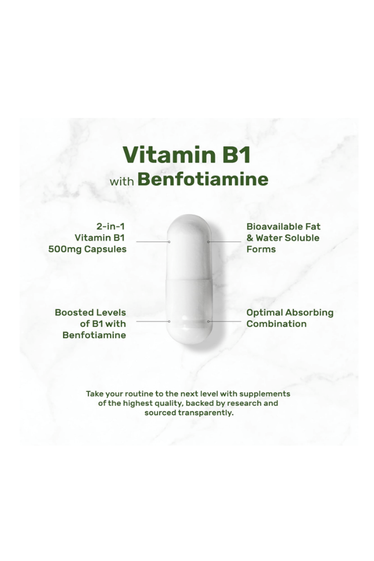 DEAL SUPPLEMENT Vitamin B1 (ÖSG ÖZEL SPORCU GIDALARI) 500mg with Benfotiamine, 240 Capsul  2 in 1 E.nhanced Formula – Fat  Water Soluble Thiamine B1 Non-GMO, No Gluten.49.
