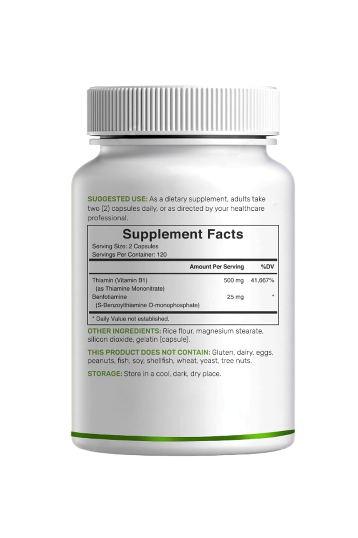 DEAL SUPPLEMENT Vitamin B1 (ÖSG ÖZEL SPORCU GIDALARI) 500mg with Benfotiamine, 240 Capsul  2 in 1 E.nhanced Formula – Fat  Water Soluble Thiamine B1 Non-GMO, No Gluten.49.