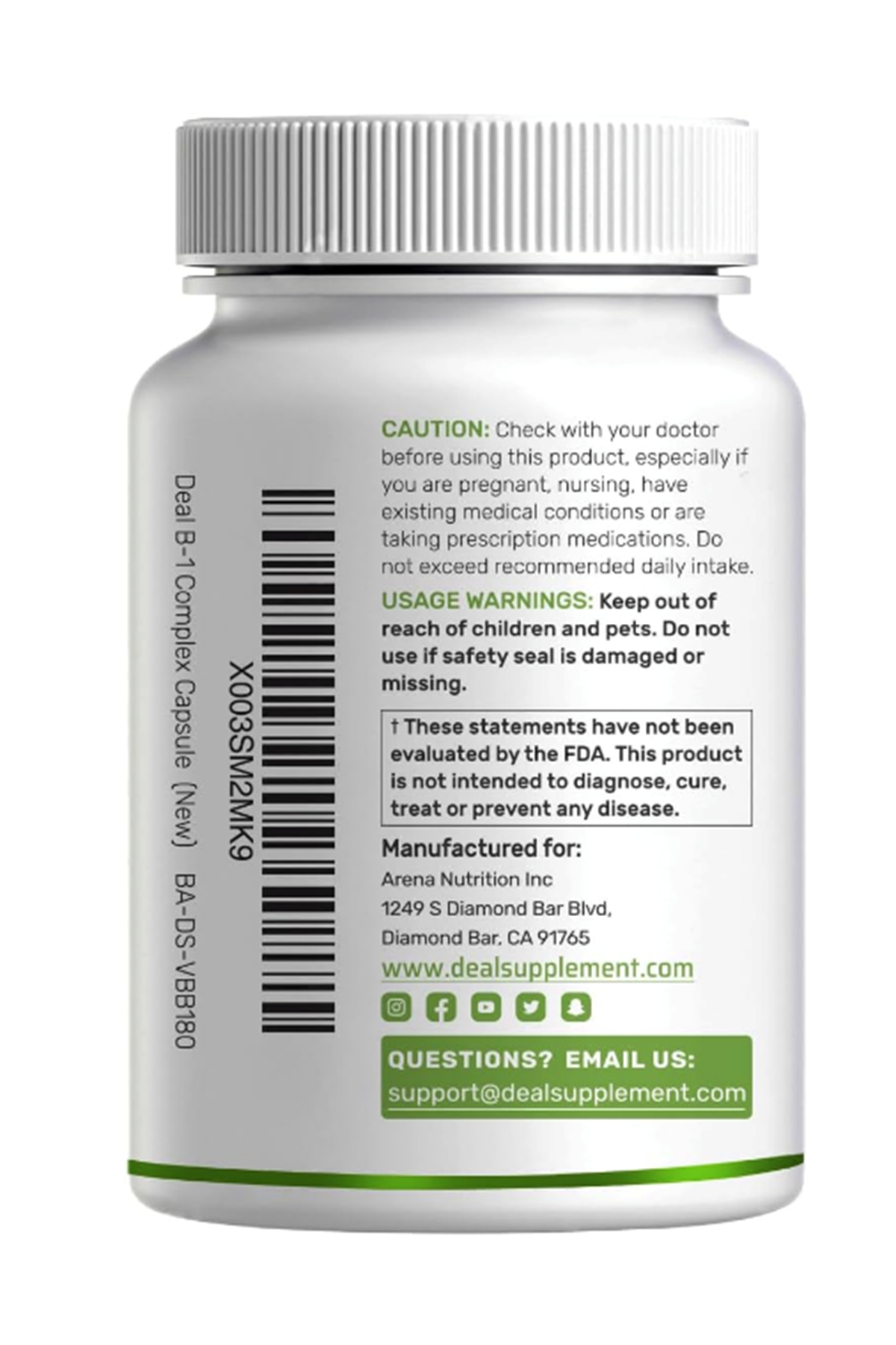 DEAL SUPPLEMENT Vitamin B1 (ÖSG ÖZEL SPORCU GIDALARI) 500mg with Benfotiamine, 240 Capsul  2 in 1 E.nhanced Formula – Fat  Water Soluble Thiamine B1 Non-GMO, No Gluten.49.