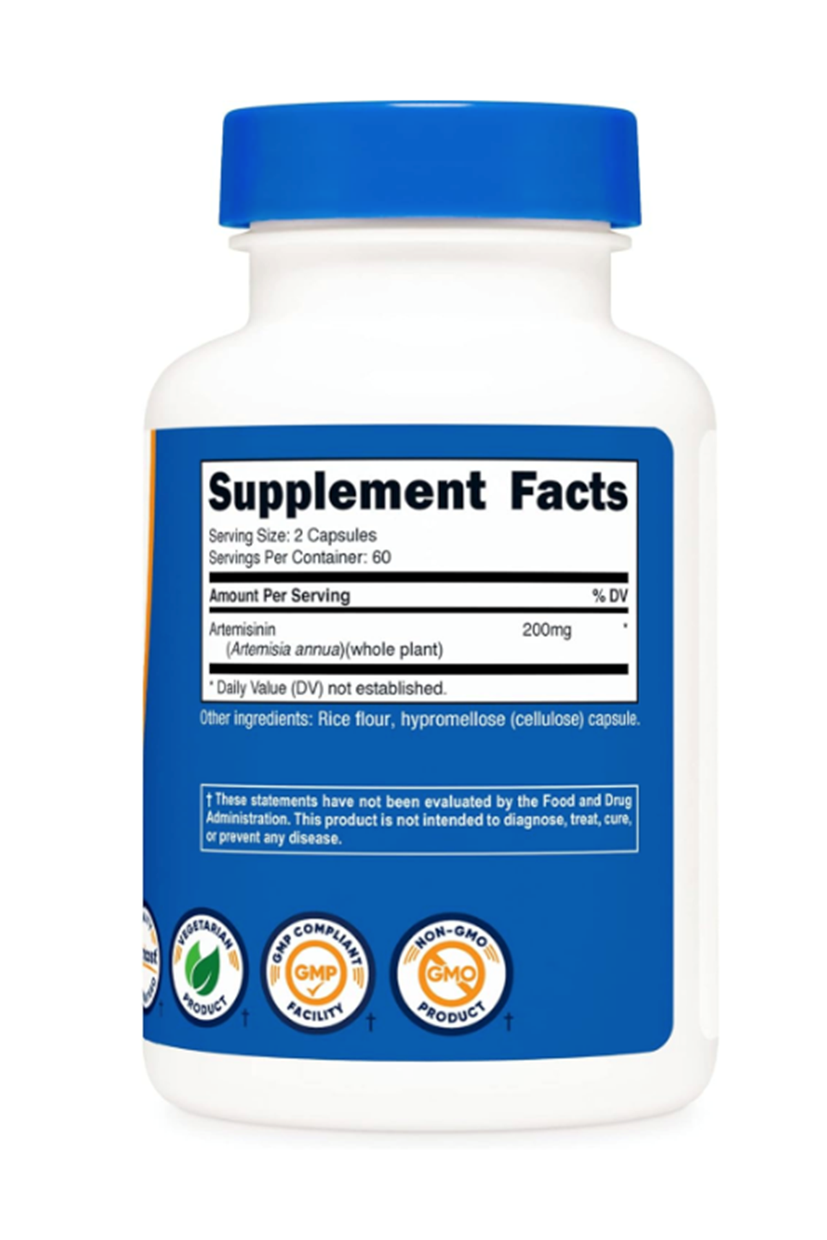 Nutricost Artemisinin 200mg, 120 Vegetarian Capsules - Non-GMO, Gluten Free, 60 Servings.Abde Menşei.40.