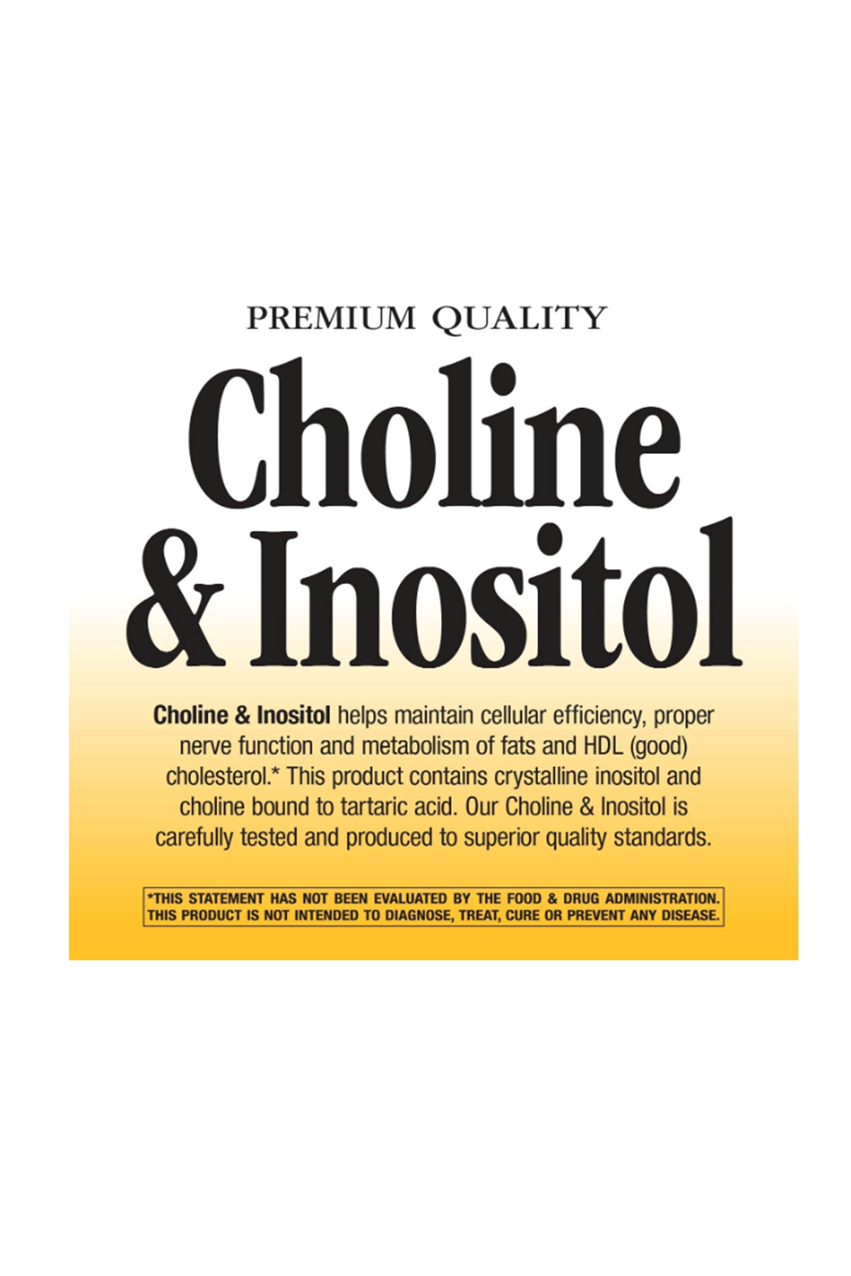 Nature's Way Choline & Inositol - 1000mg - Supports Brain Health  Cellular Energy - Choline Bitartrate - Gluten Free - 100 Capsul Usa Version 46.