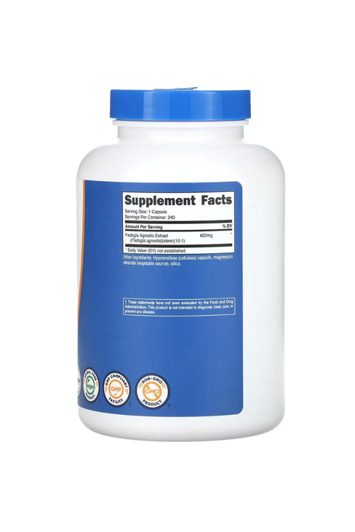 Nutricost, Fadogia Agrestis, 600 mg, 240 Capsules USA Version.Abd Menşei 43.