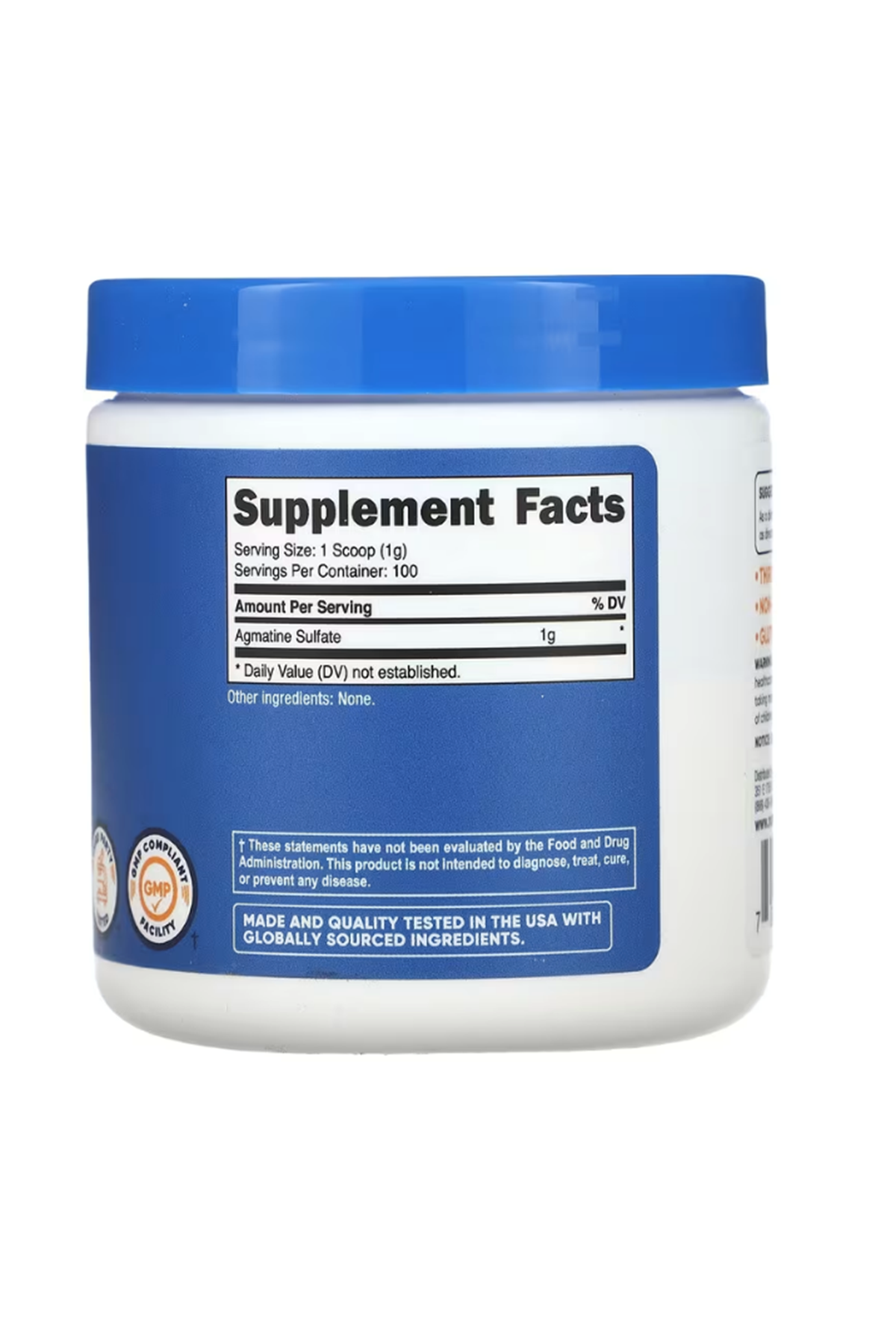 Nutricost, Agmatine, Unflavored, 3.5 oz (100 g) USA.37.