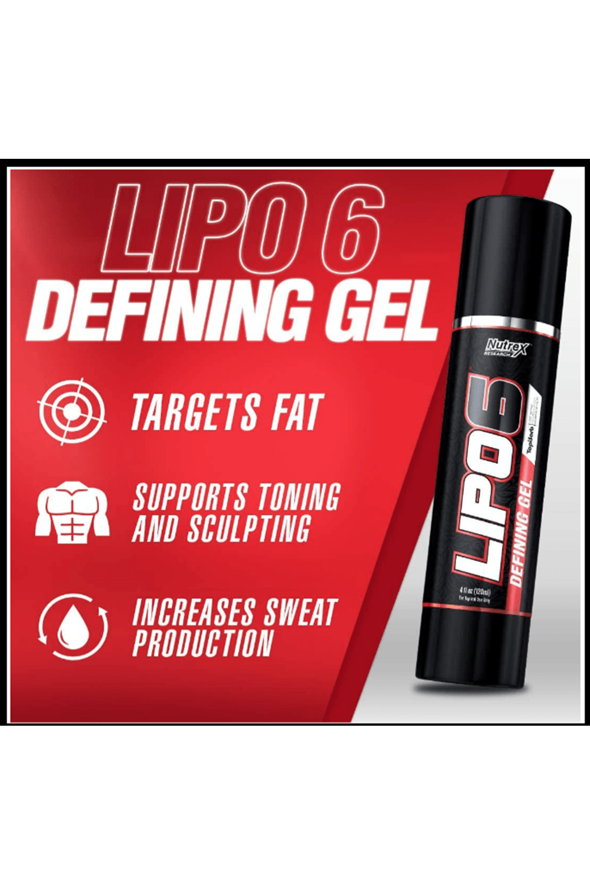 Nutrex Lipo-6 Defining Gel + Nutrex Belt Thermogenic Fat Burner USA Version.56.