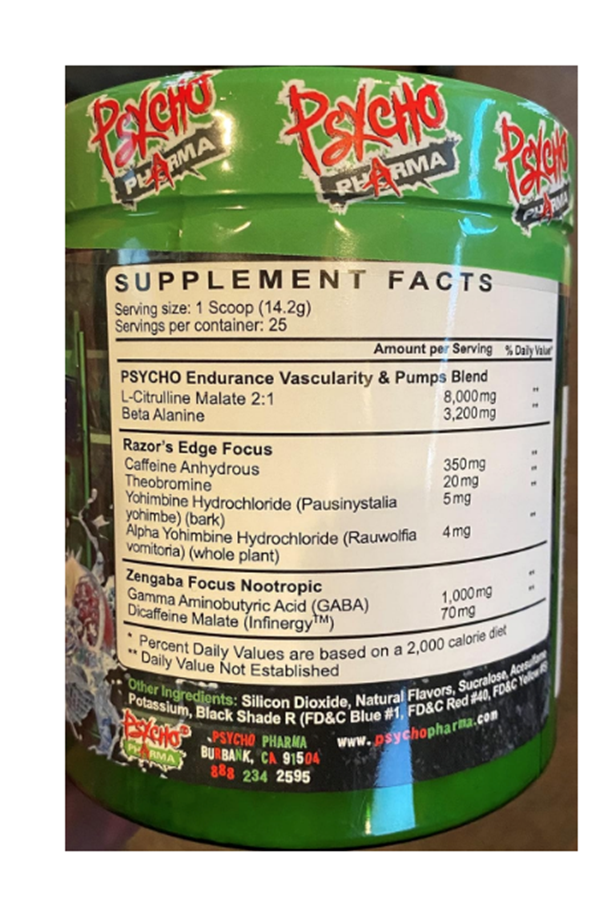 Psycho Pharma Edge Of Insanity Pre Workout 355gr.Usa Menşei 67.